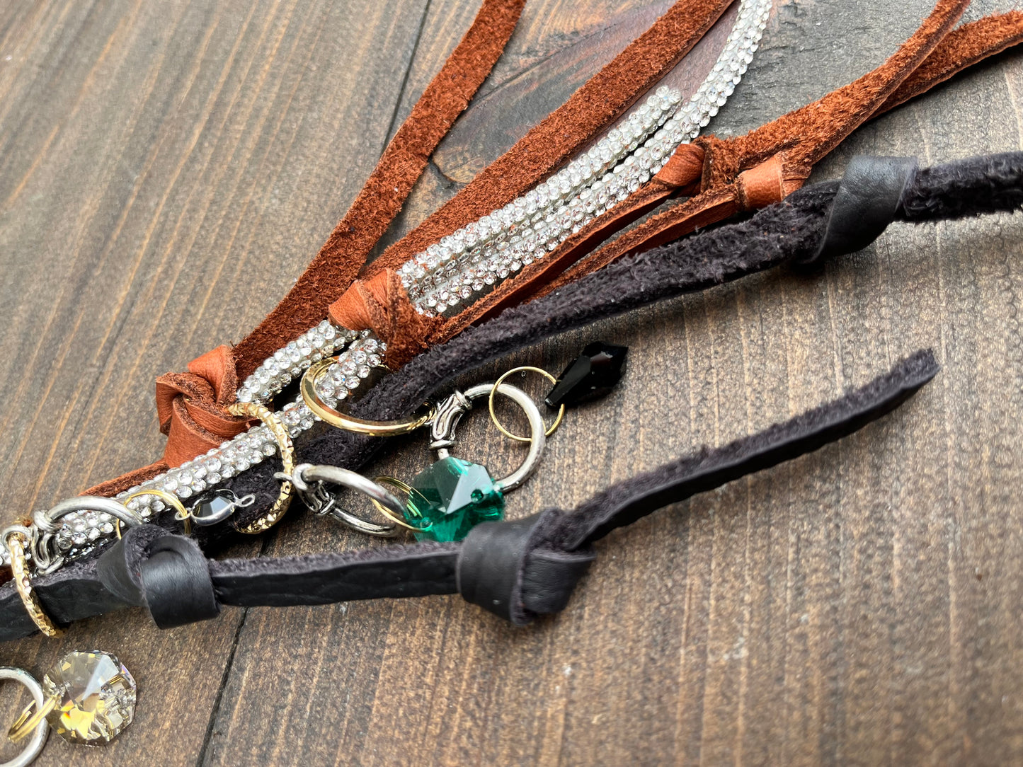 Bohemian Jewel Knotted Leather Tassel