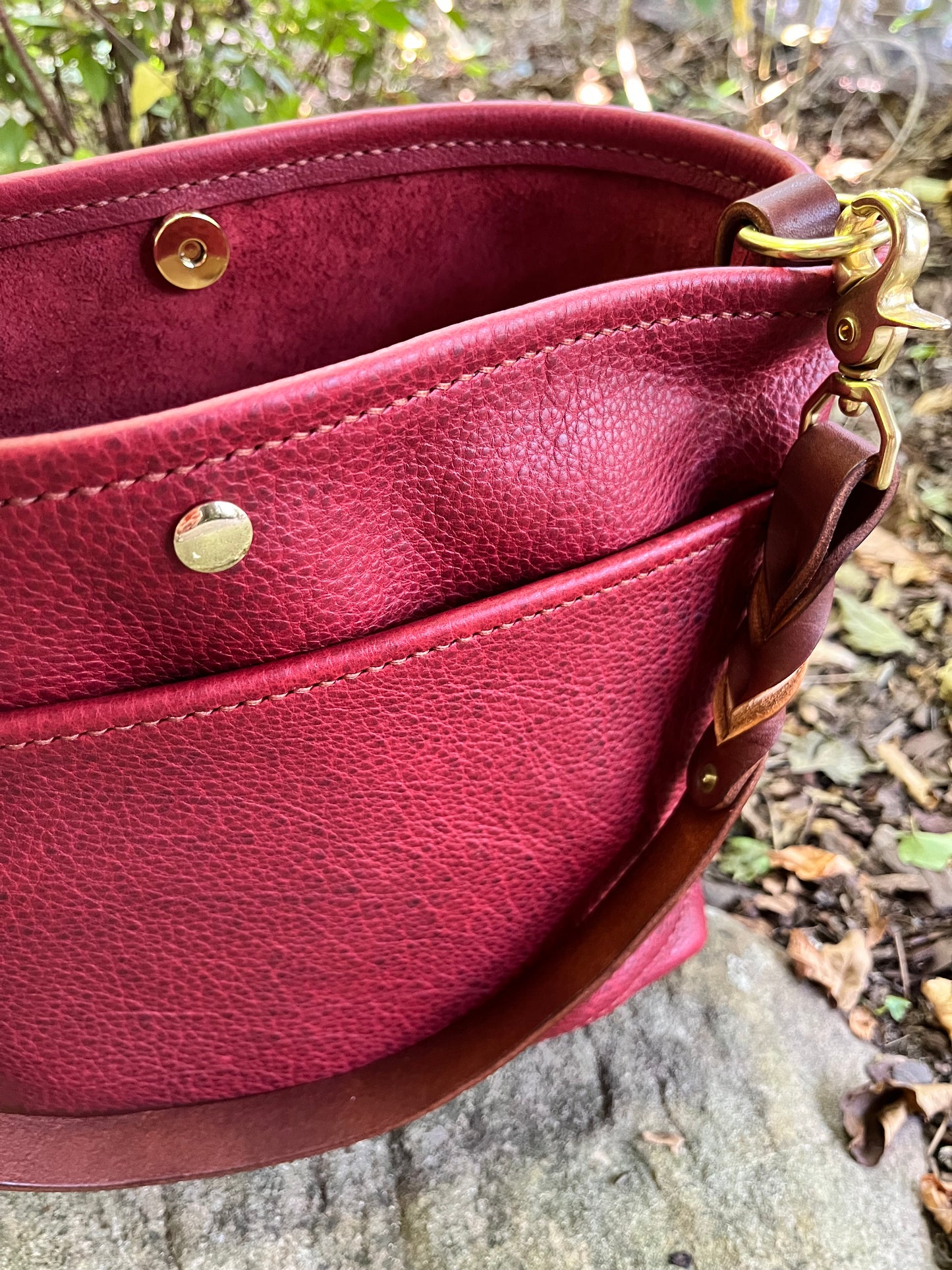 Emma Shoulder Bag in Cherry Bison