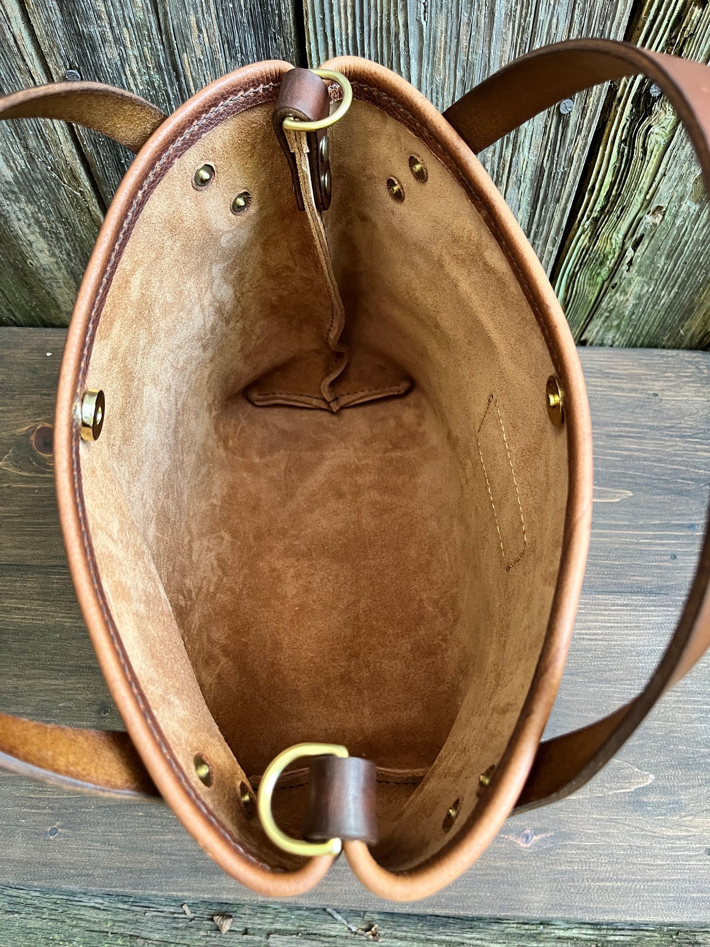 Crissy Grab Bag in Maverick Brown with Walnut Horween Handles