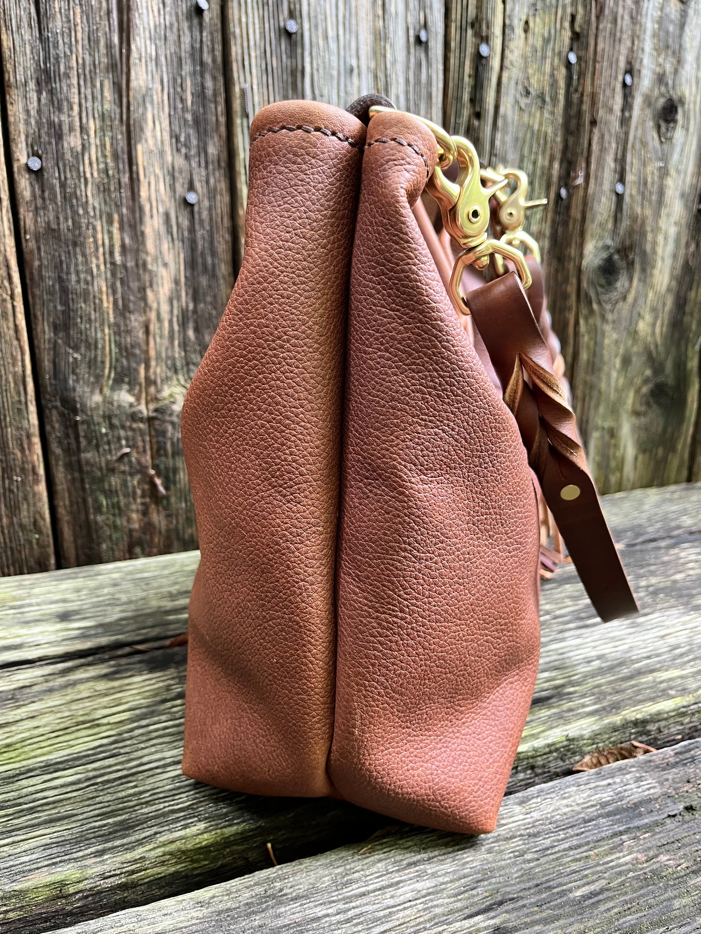 Mimi Slouch Bag in Maverick Brown with Leather Tassel