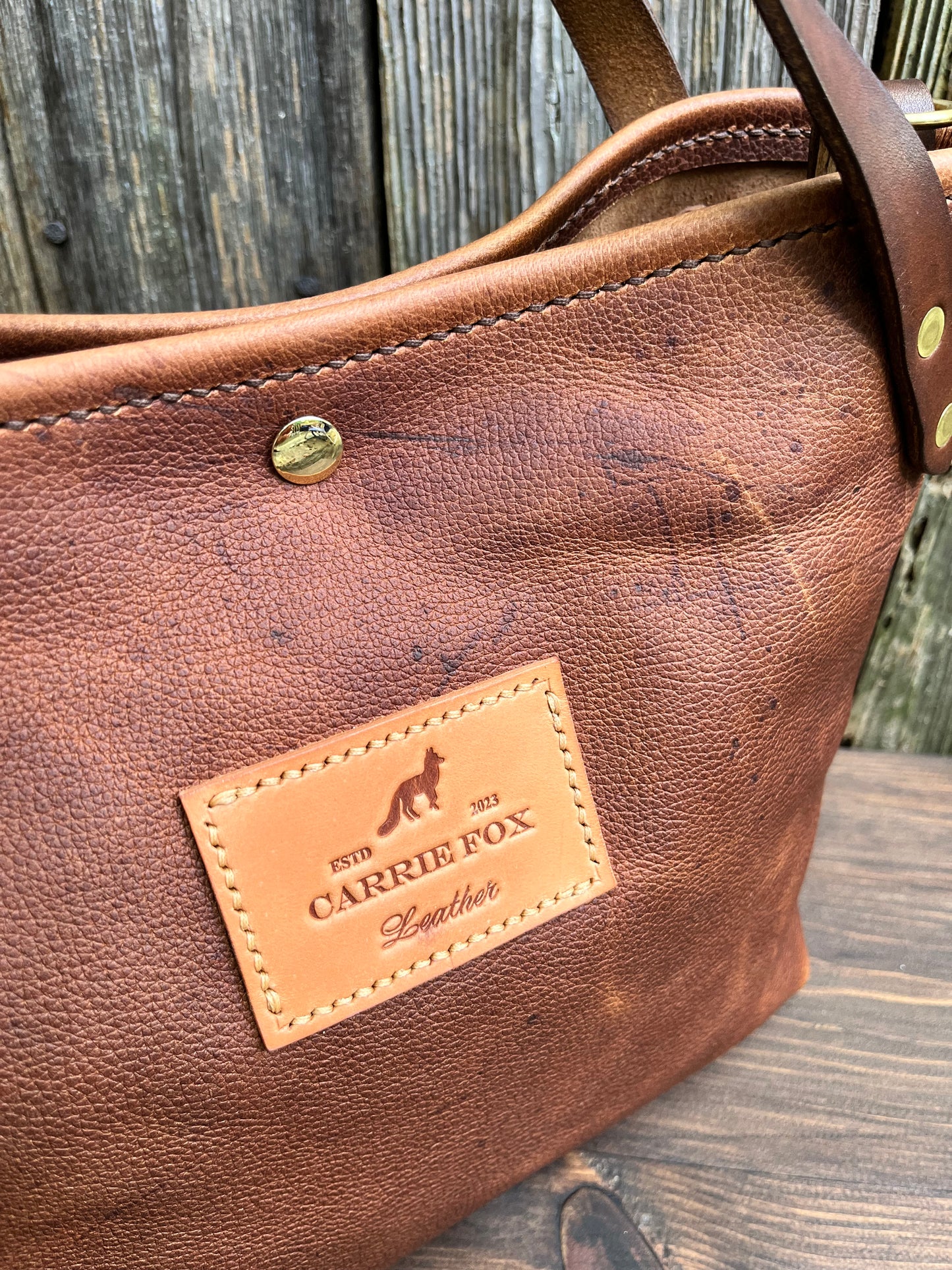 Crissy Grab Bag in Maverick Brown with Walnut Horween Handles