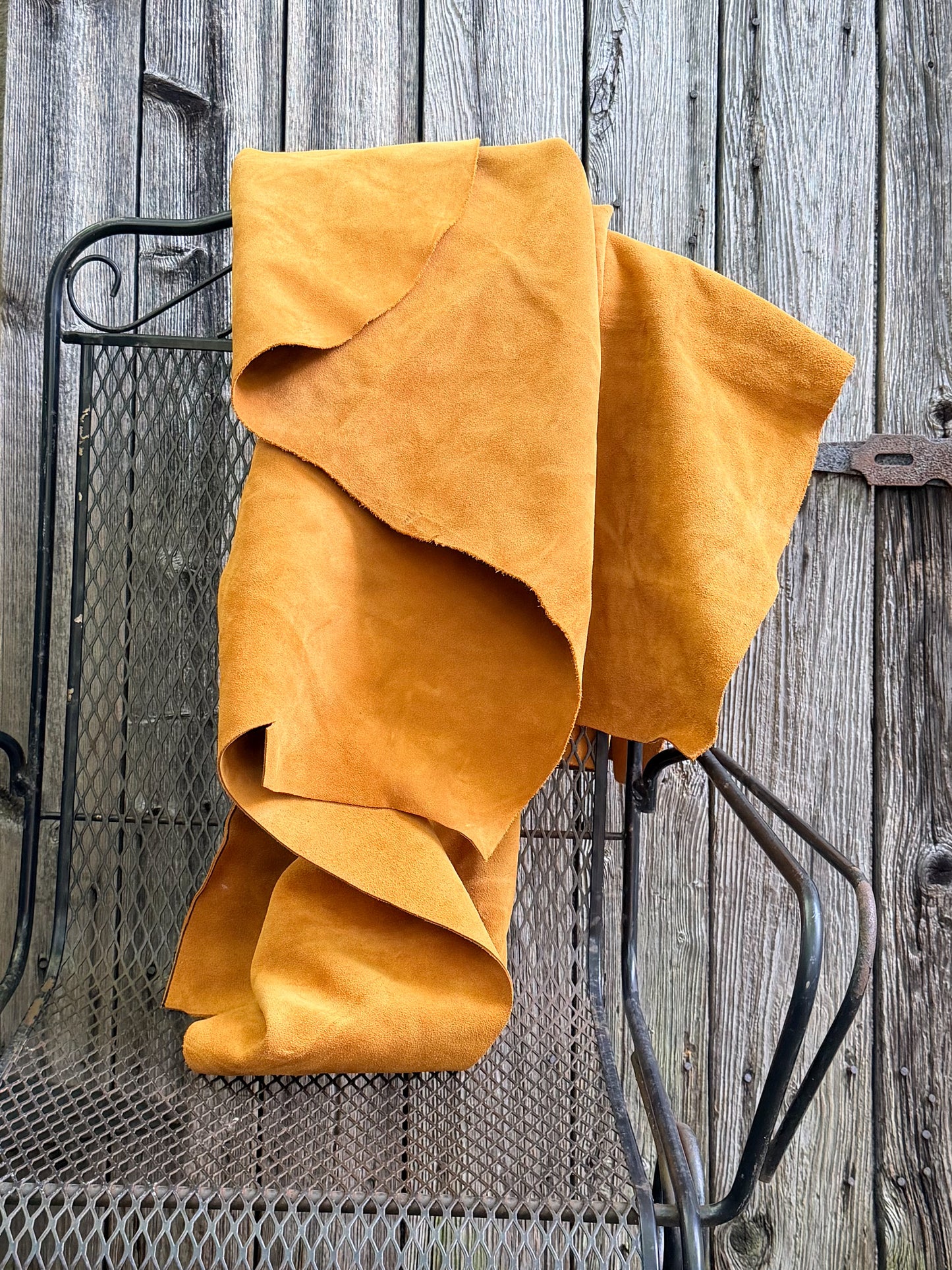 Rodeo Large Bucket in Cider Suede with Horween Nutmeg Braided Strap