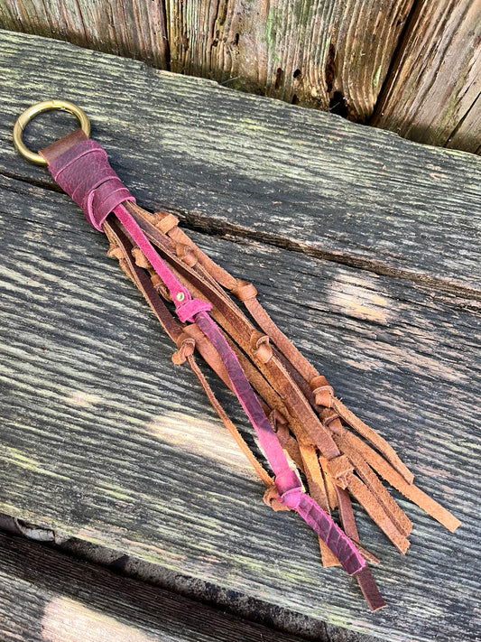 Two-Toned Handmade Knotted Leather Tassel