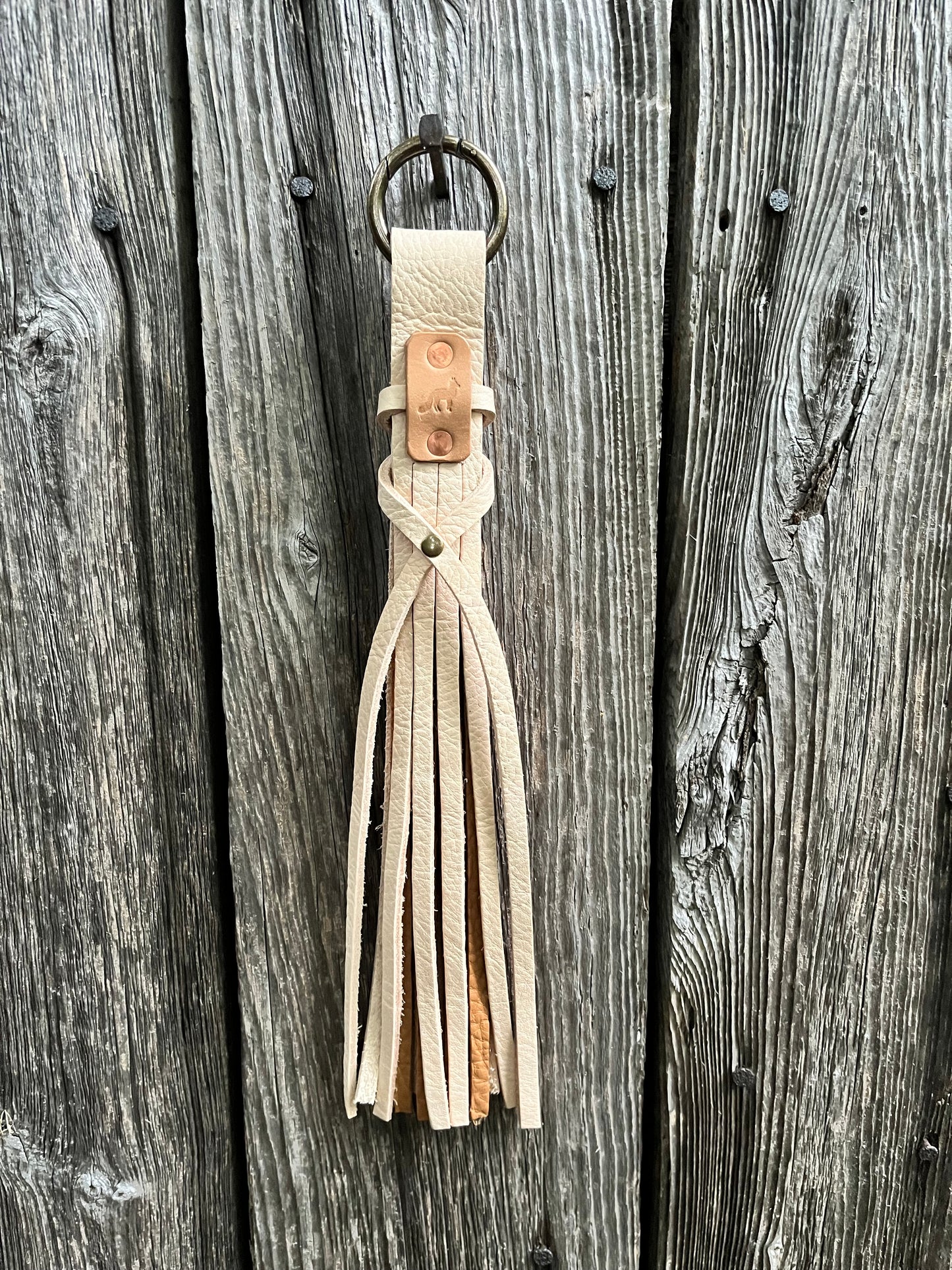 Handmade Rustic Leather Tassels with Fox Tags