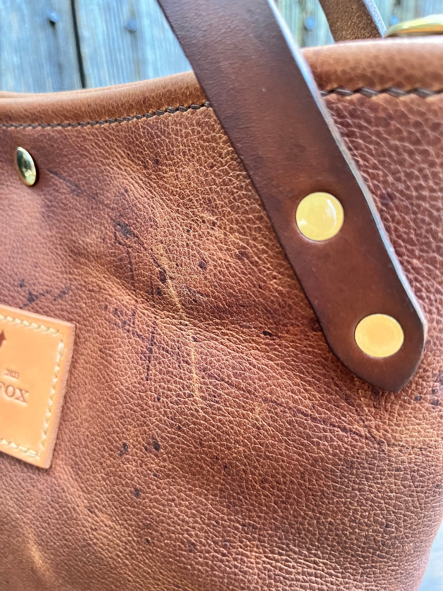 Crissy Grab Bag in Maverick Brown with Walnut Horween Handles