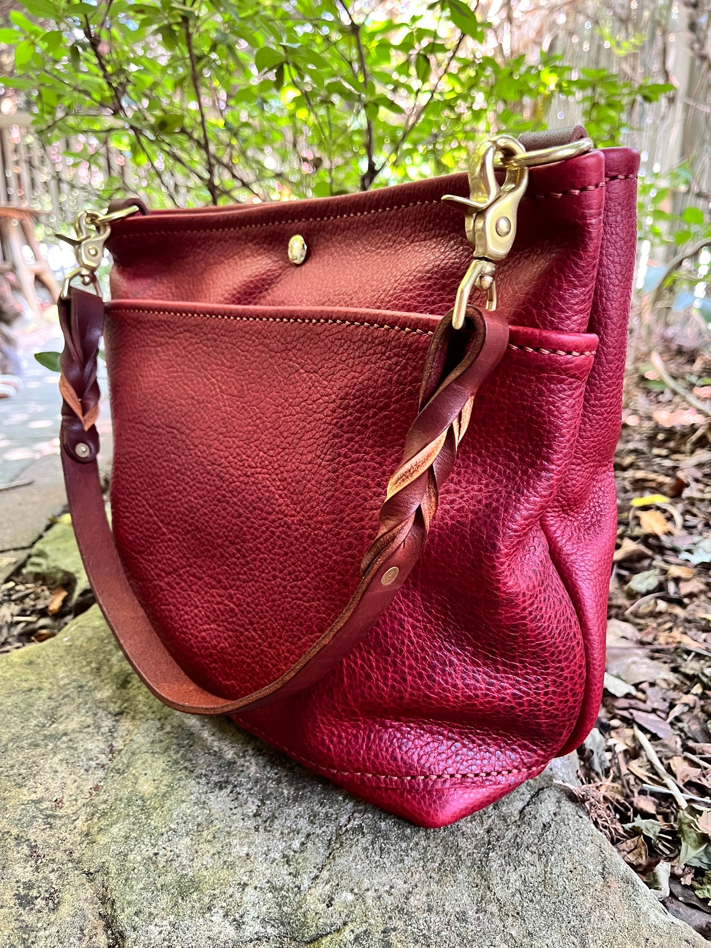 Emma Shoulder Bag in Cherry Bison