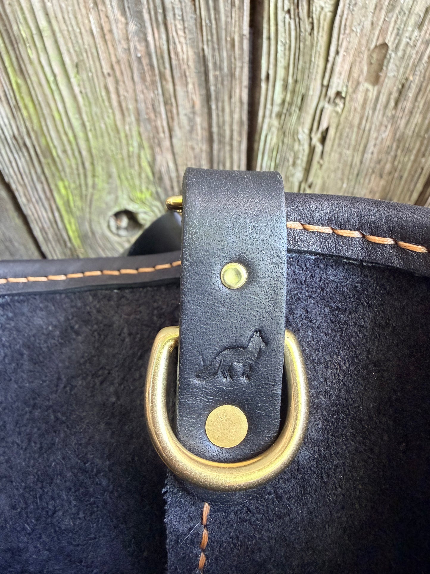Rodeo Large Bucket in Soft Black Bison with Braided Horween Strap