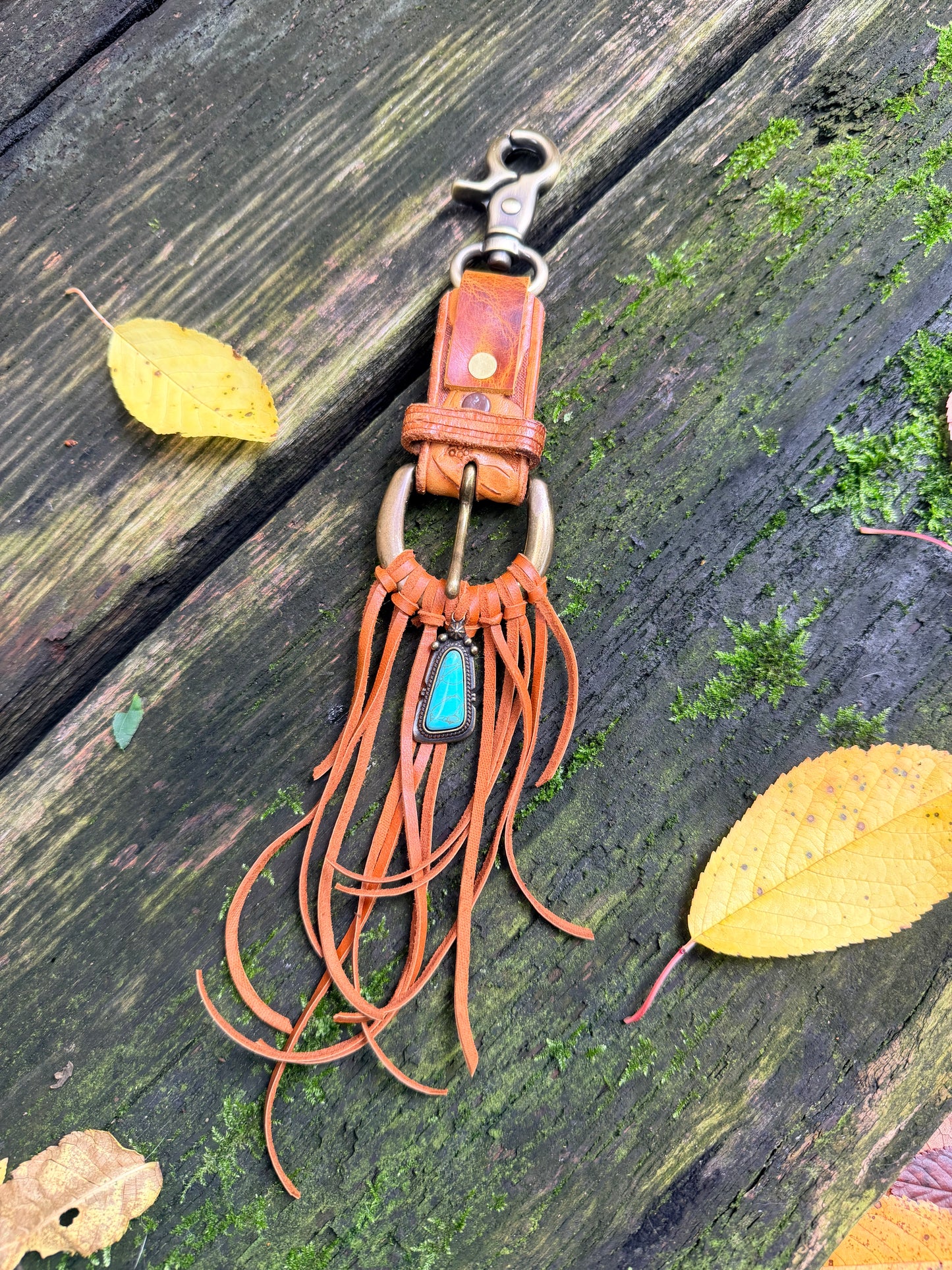Boot Strap Tassel in Tan Deerskin Leather 12”L