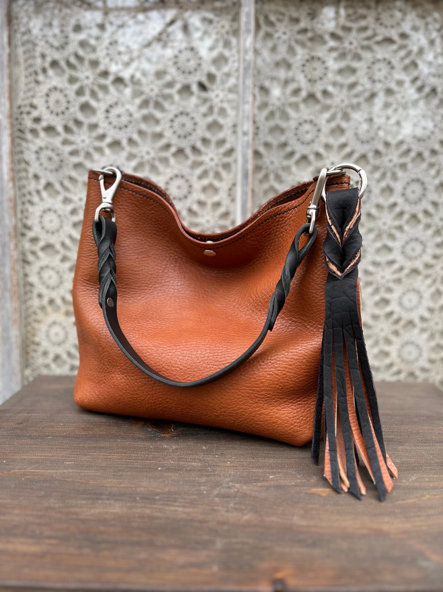 Mimi Slouch Bag in Wickett & Craig Milled Buck Brown Leather