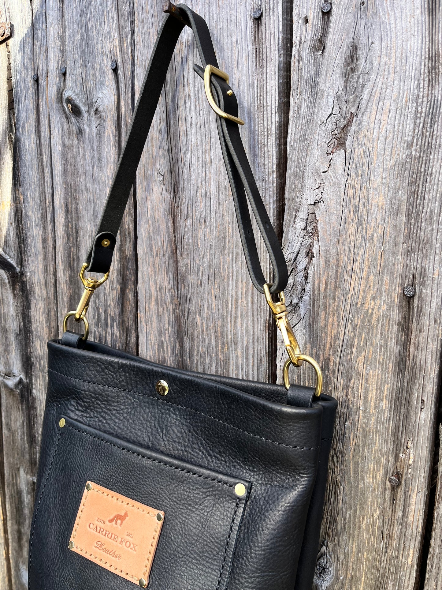 Bonnie Bucket in Black Kodiak with Adjustable Horween Strap