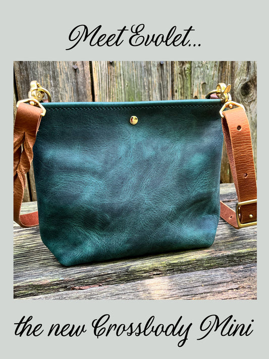 Leather Crossbody Mini in Blue Spruce