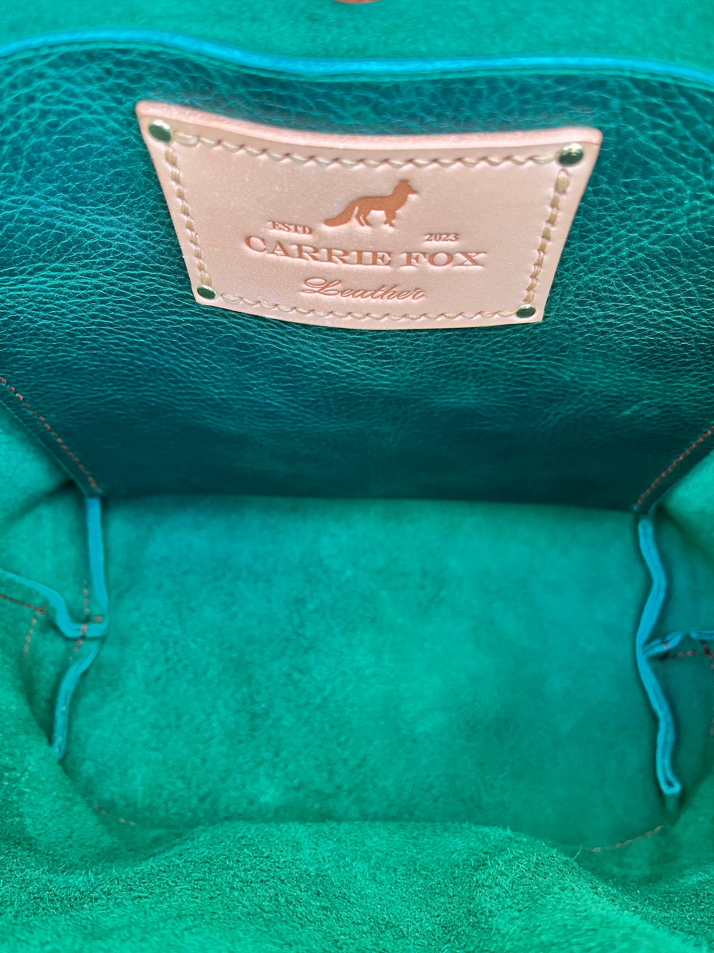 Carrie Panel Pocket Hobo in Emerald Cowhide