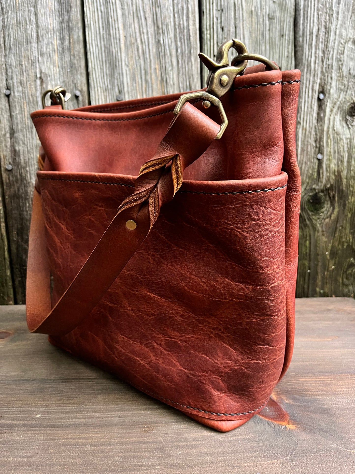 Carrie Panel Pocket Hobo in Cognac