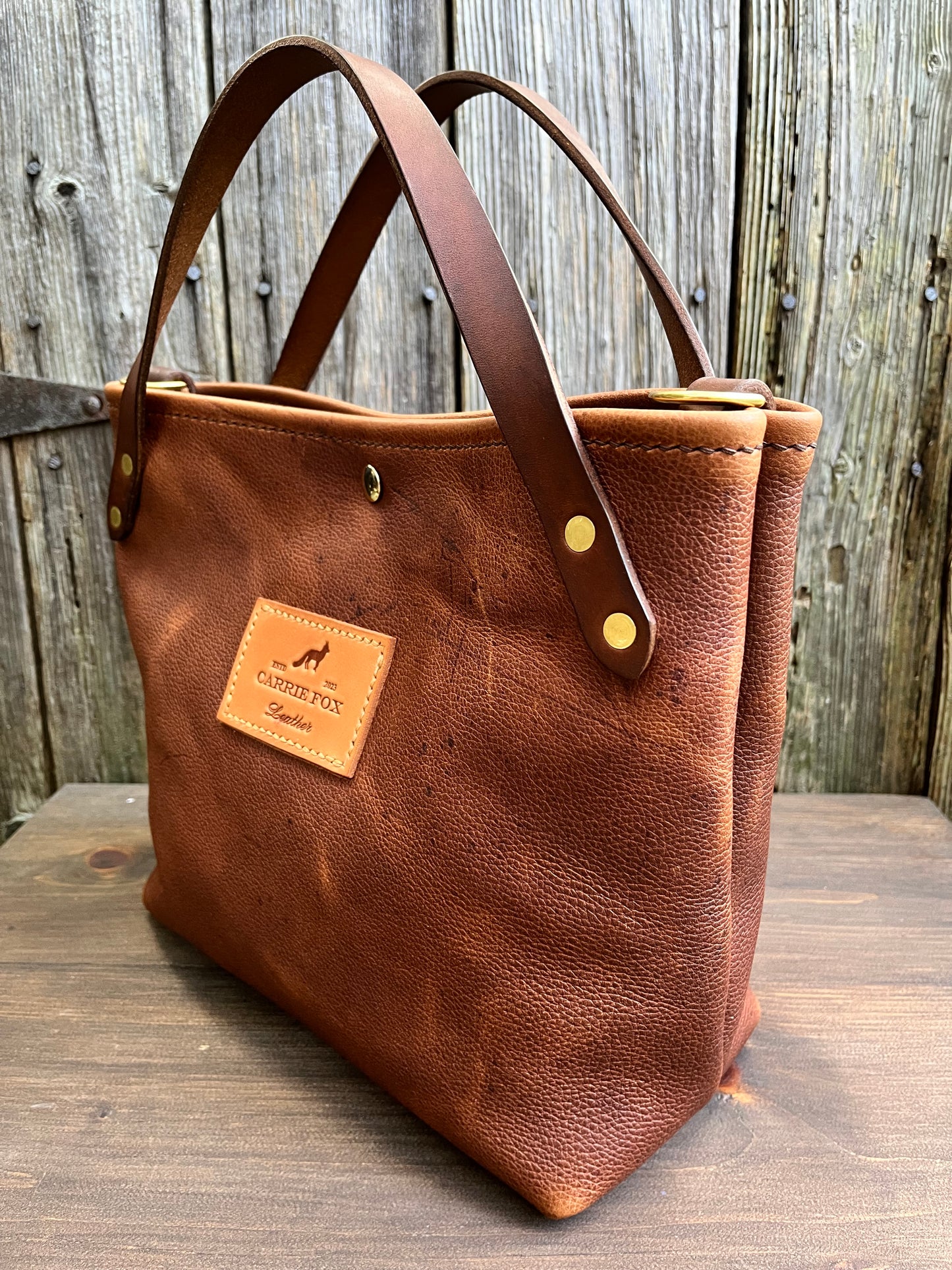 Crissy Grab Bag in Maverick Brown with Walnut Horween Handles