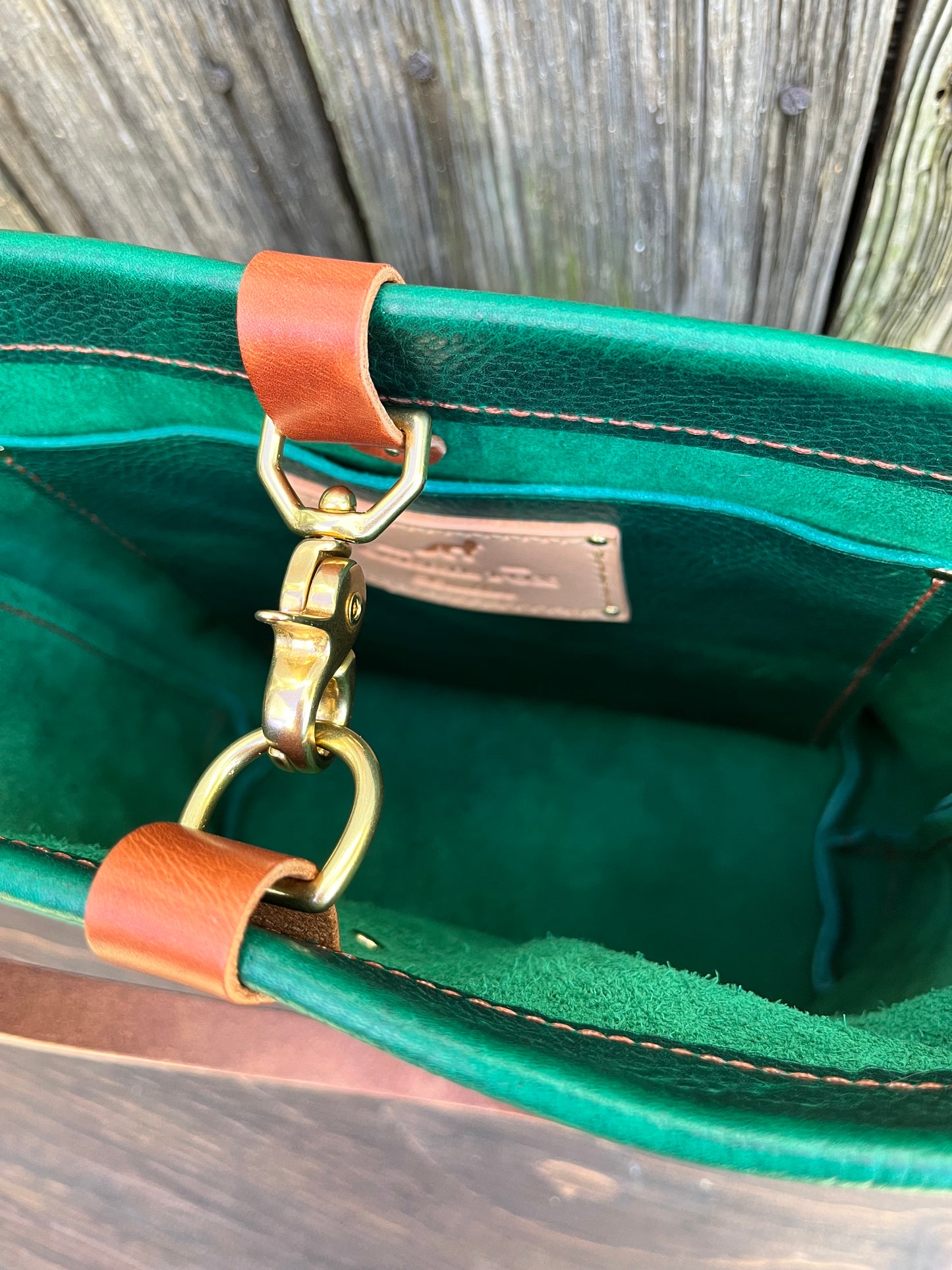 Carrie Panel Pocket Hobo in Emerald Cowhide