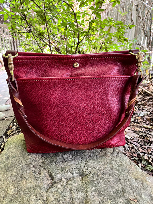 Emma Shoulder Bag in Cherry Bison