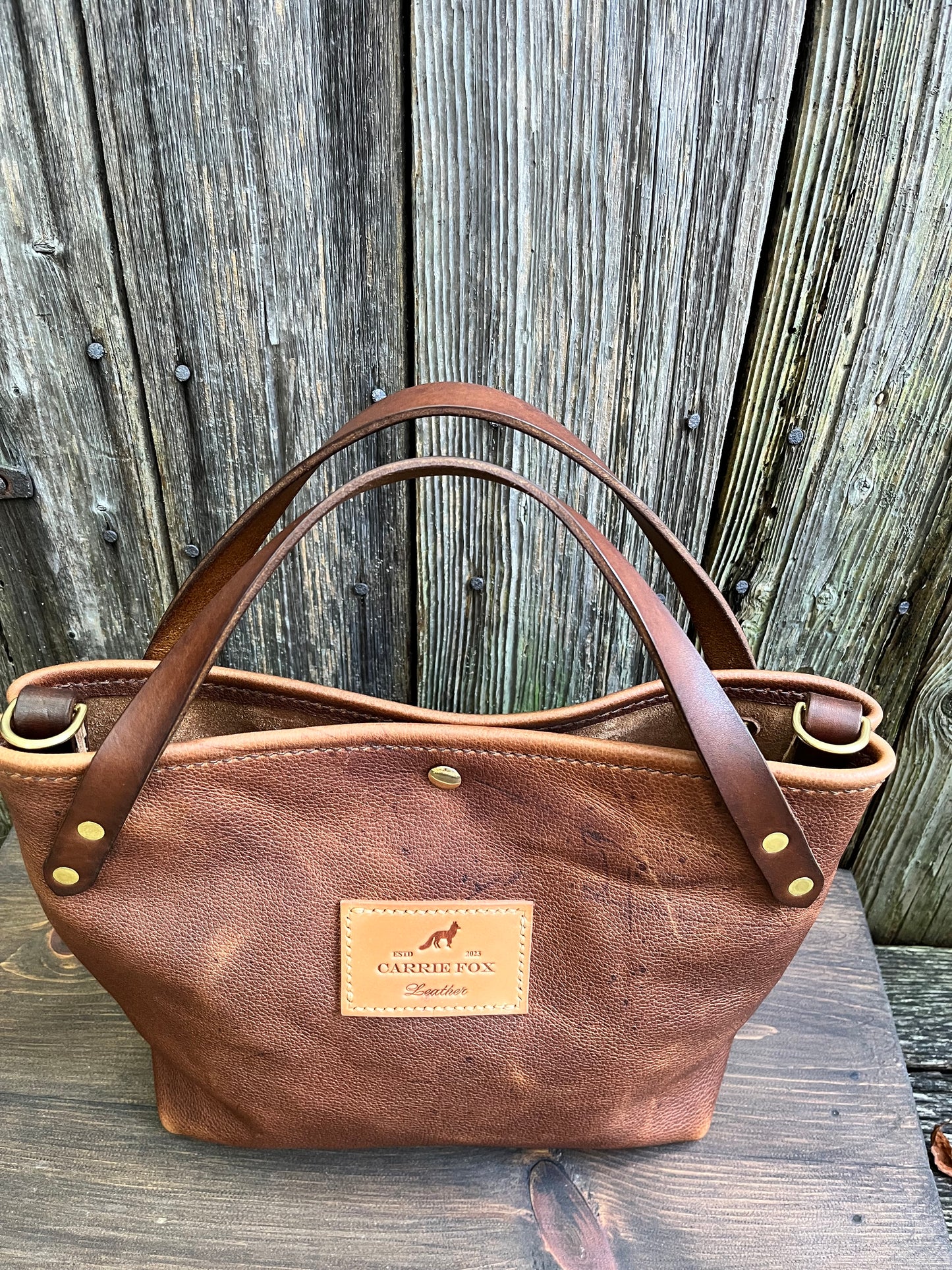 Crissy Grab Bag in Maverick Brown with Walnut Horween Handles