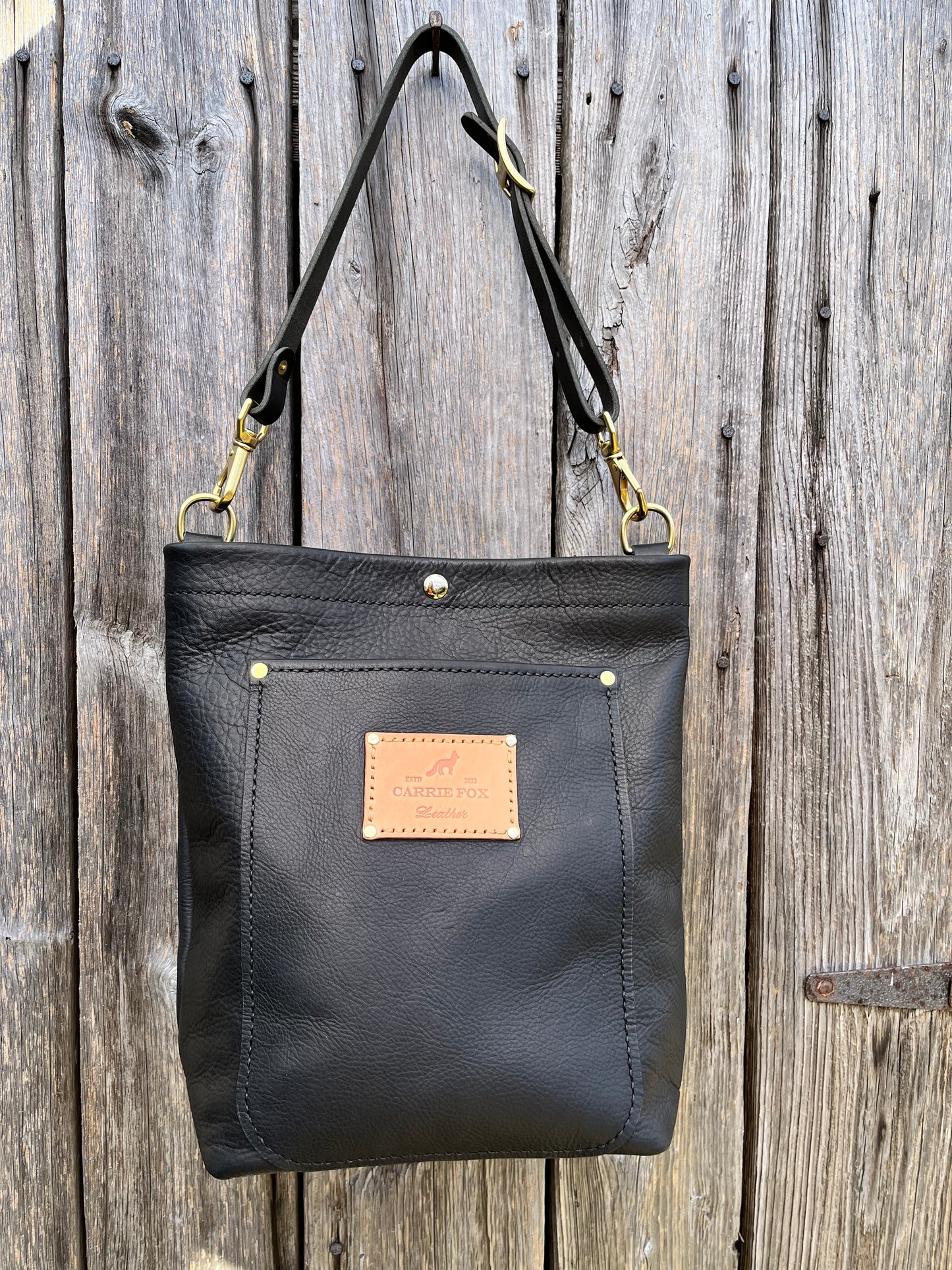 Bonnie Bucket in Black Kodiak with Adjustable Horween Strap