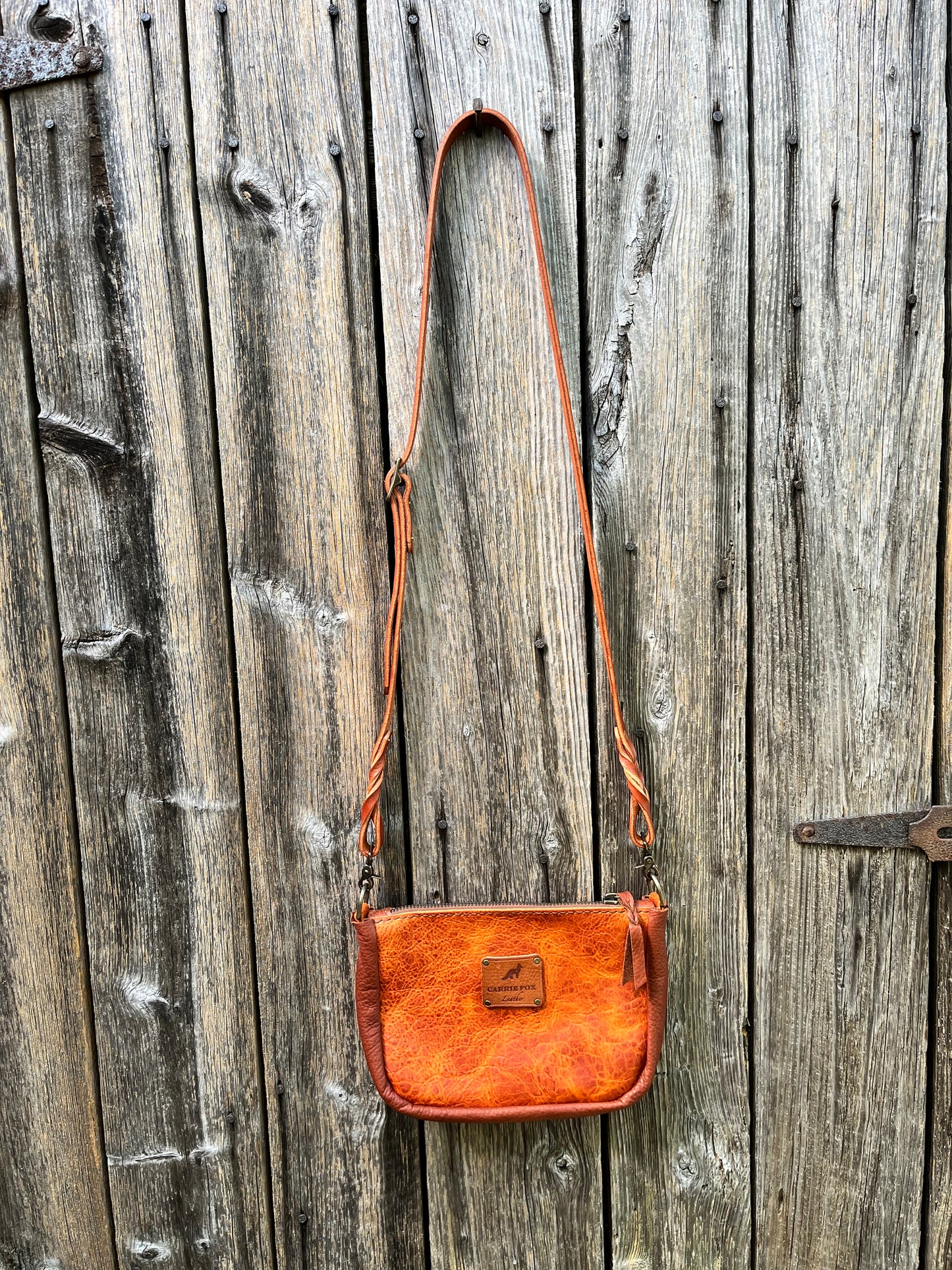 Poppy Crossbody in Butternut Bison with Brandy Naked Cow