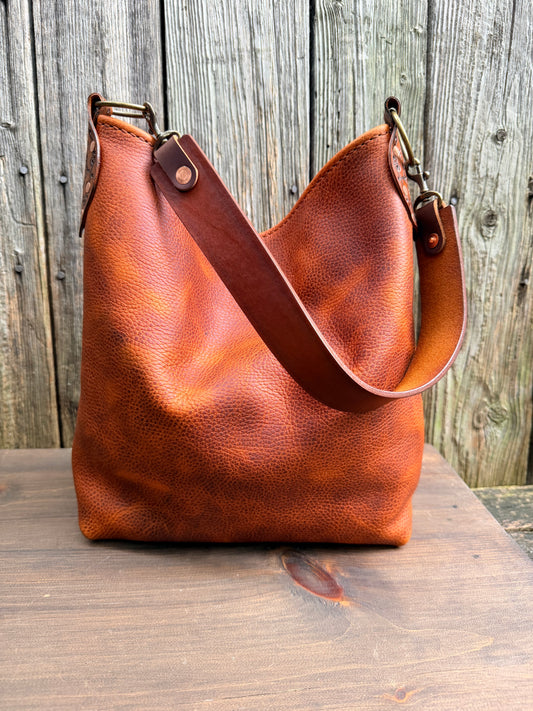Willy Bucket in Amber Honey with Short Guitar Strap - MTO