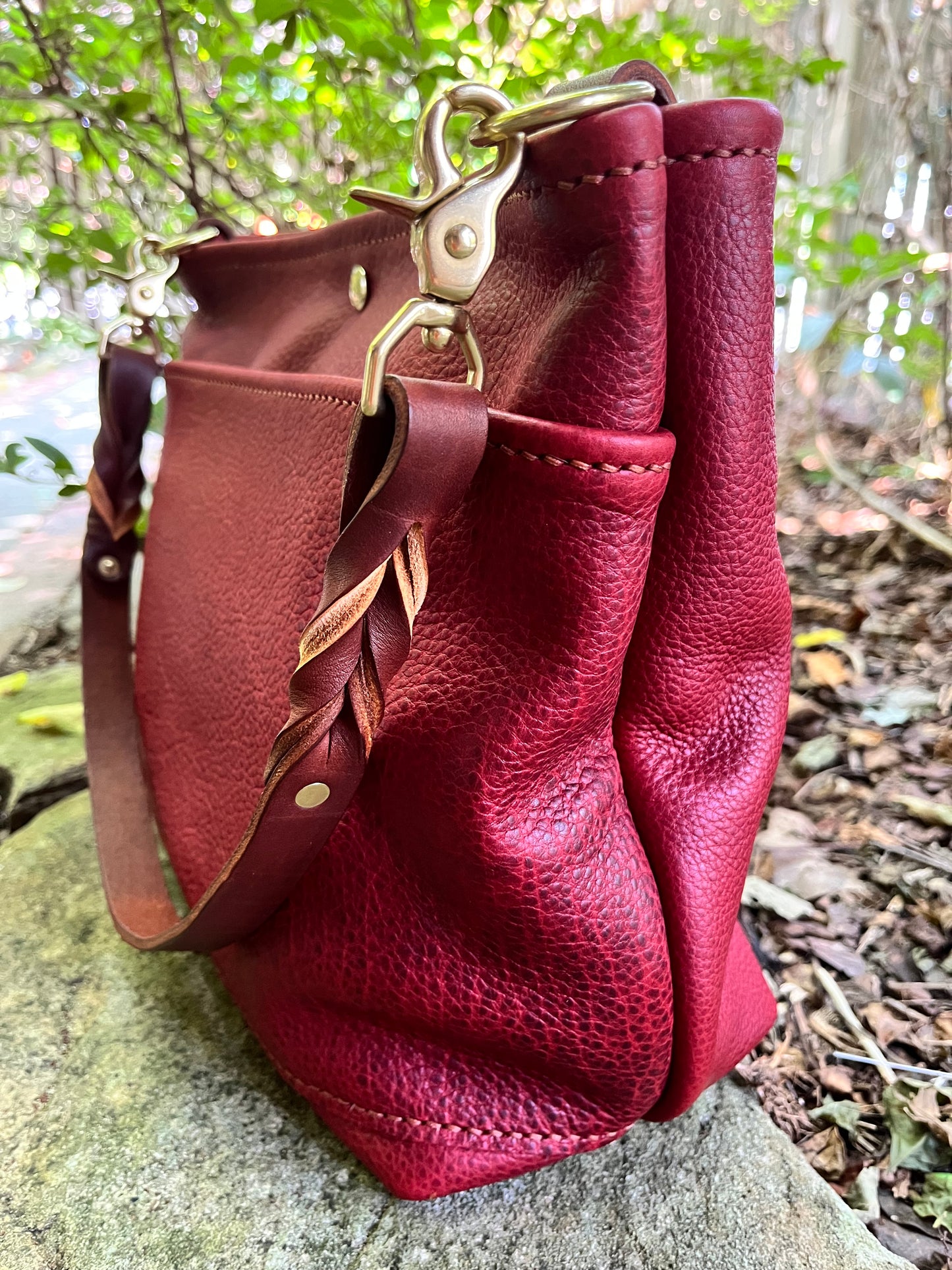 Emma Shoulder Bag in Cherry Bison