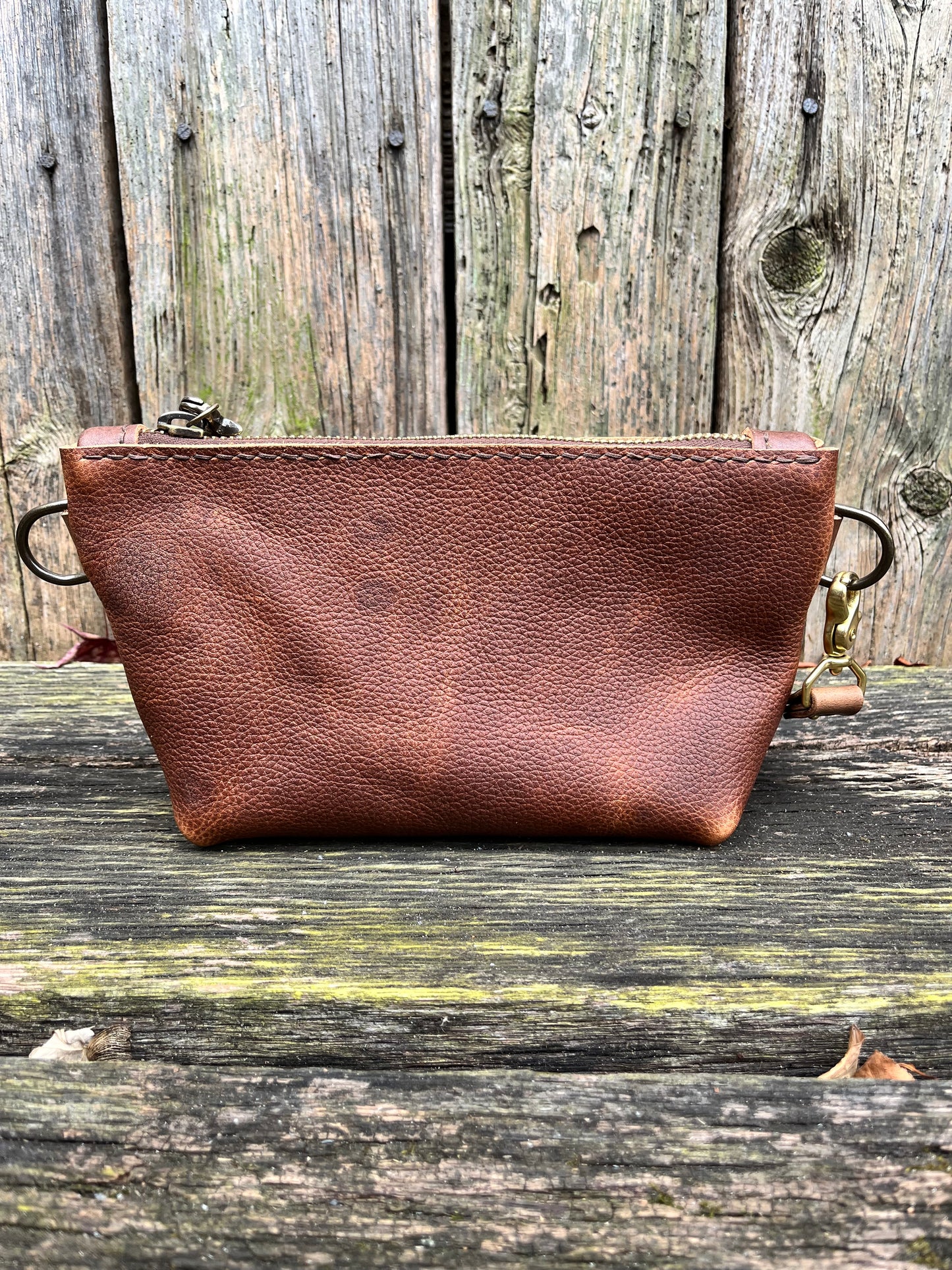 Pipsqueak Wristlet/Crossbody in Maverick Cowhide with Dark Brown Leather Accents