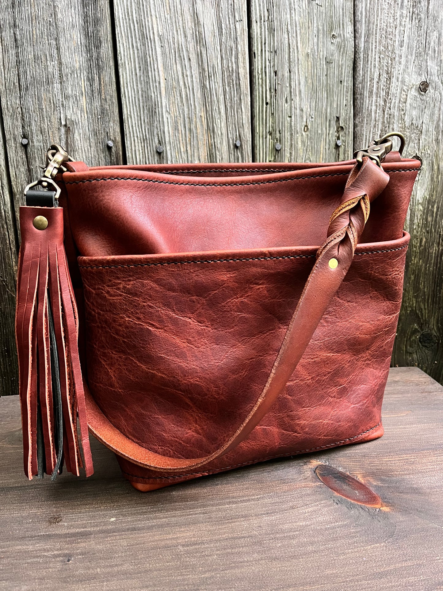 Carrie Panel Pocket Hobo in Cognac