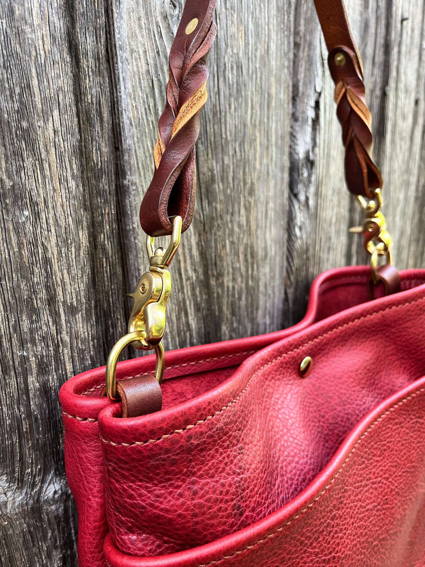 Emma Shoulder Bag in Cherry Bison