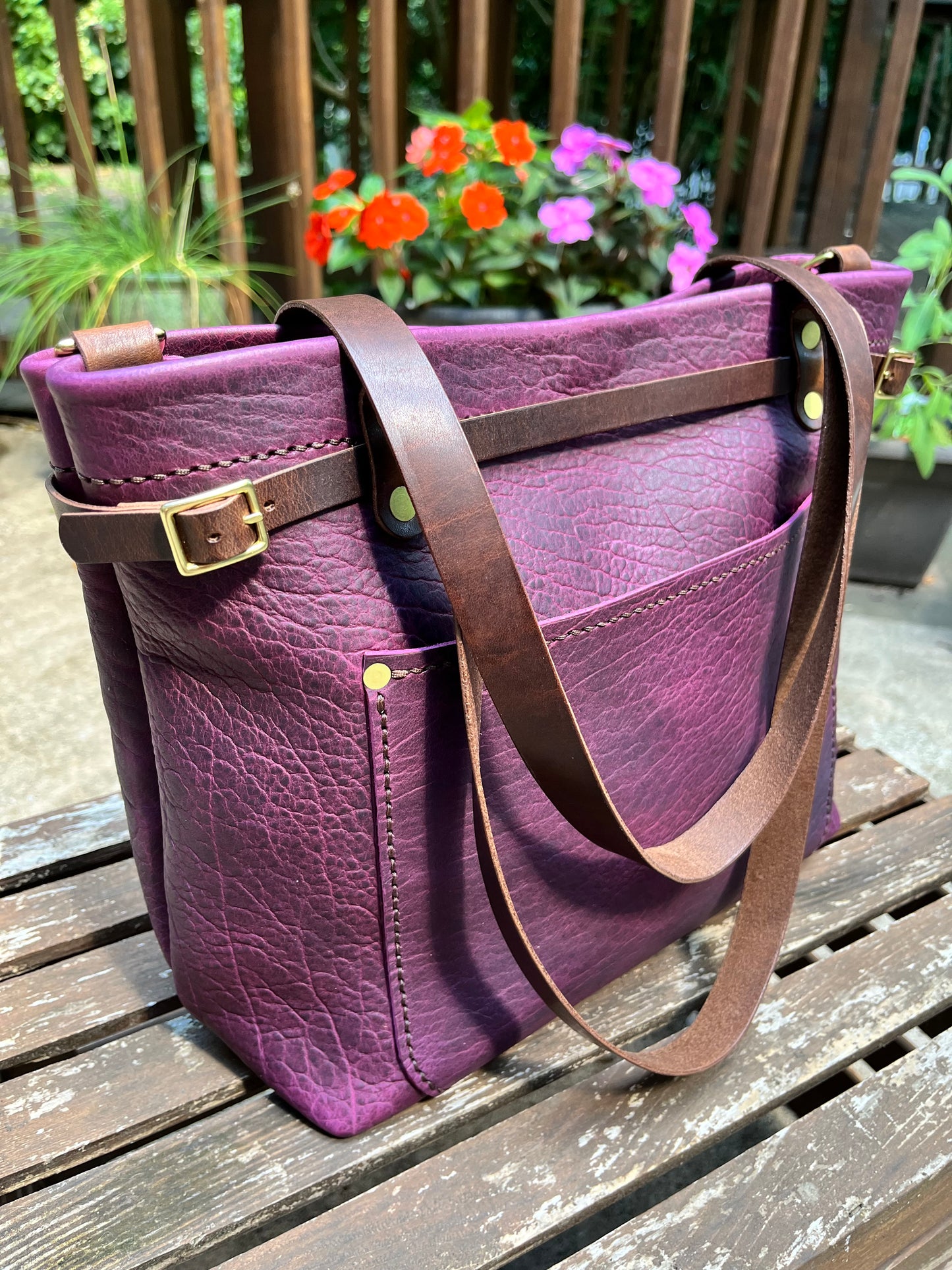 Foxy Organizer Tote Mini in Grape Bison