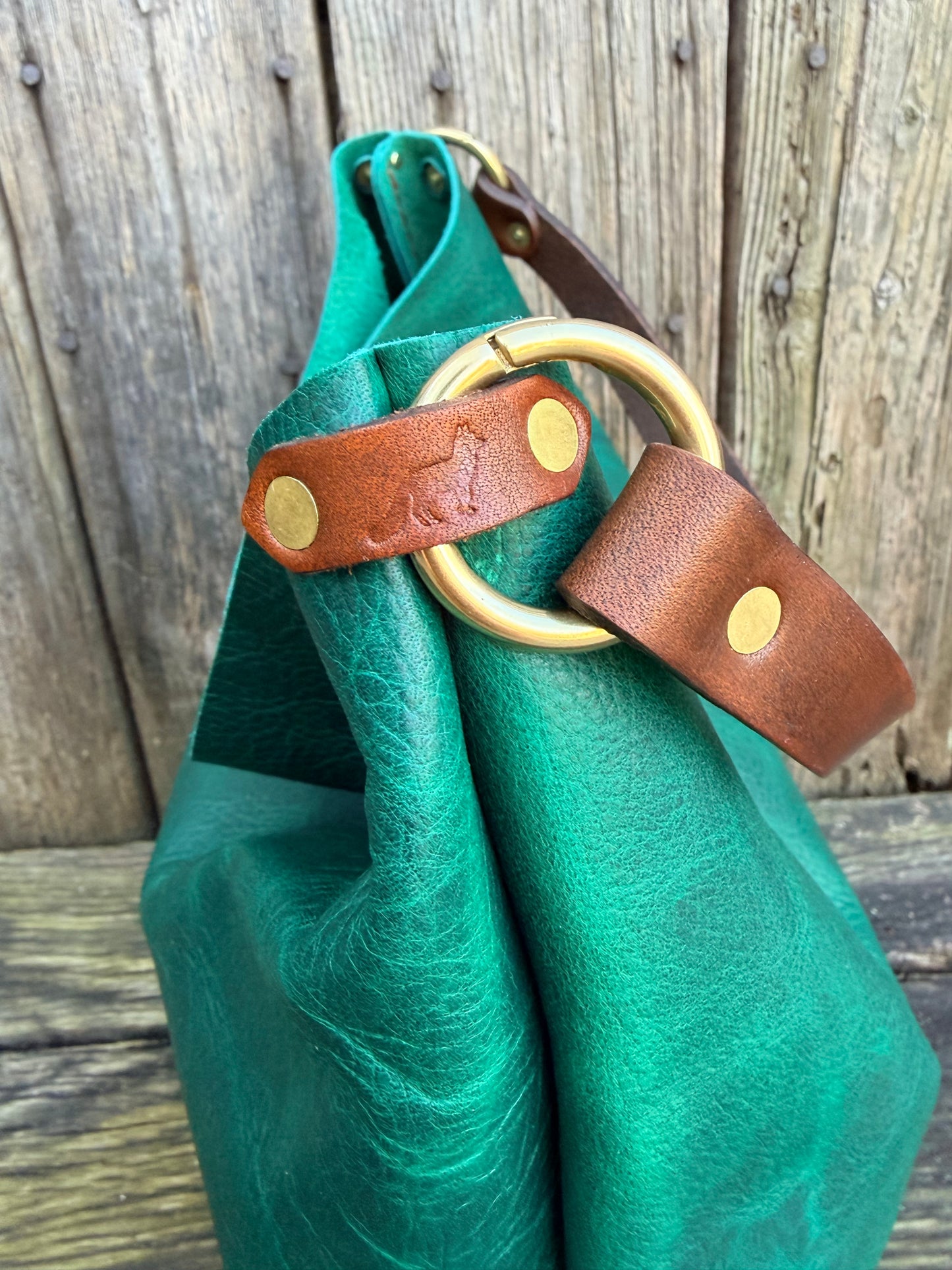 Scout Bucket in Emerald Cowhide