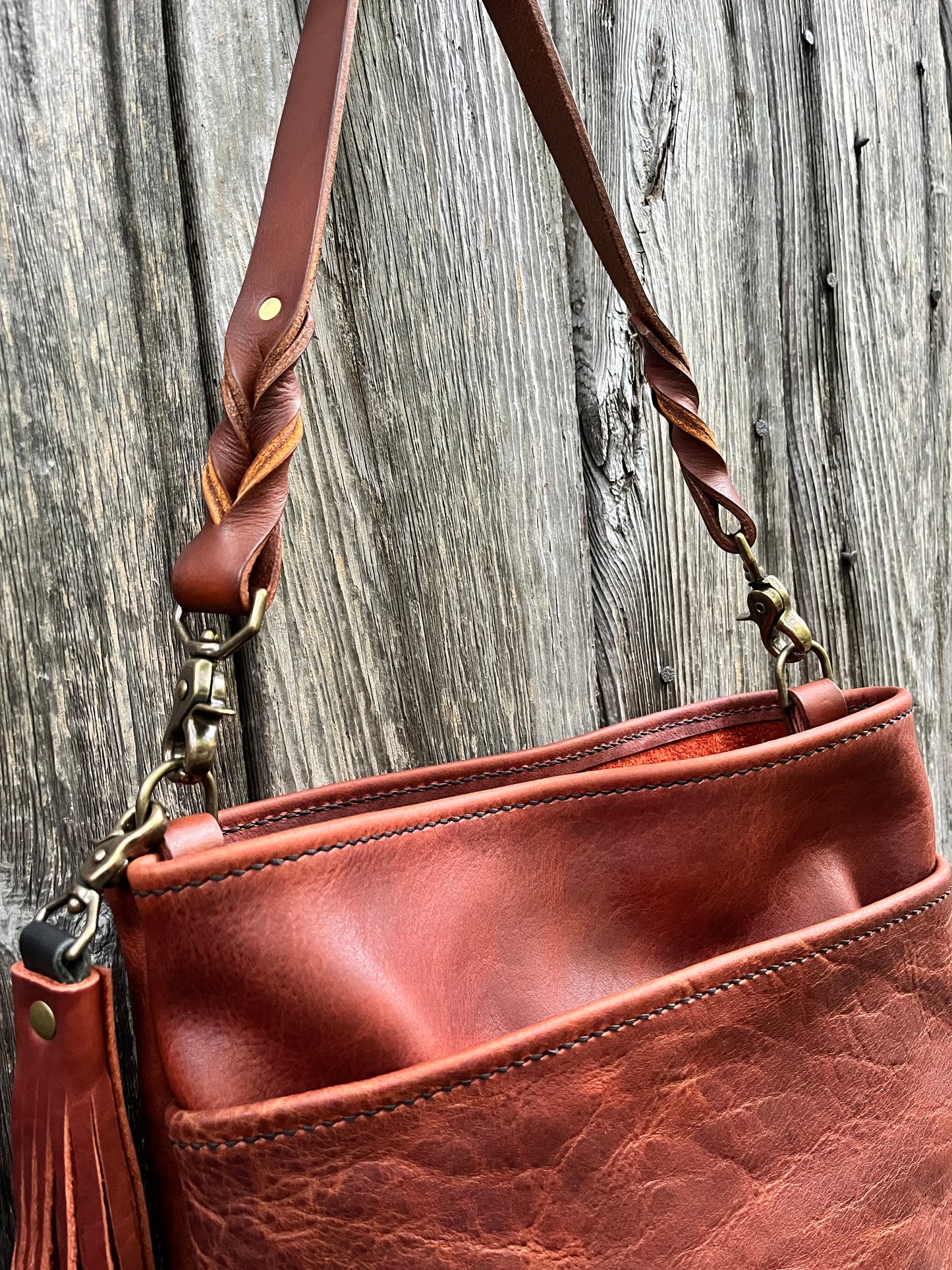 Carrie Panel Pocket Hobo in Cognac