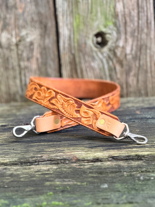 Hand-tooled Leather Shoulder Strap