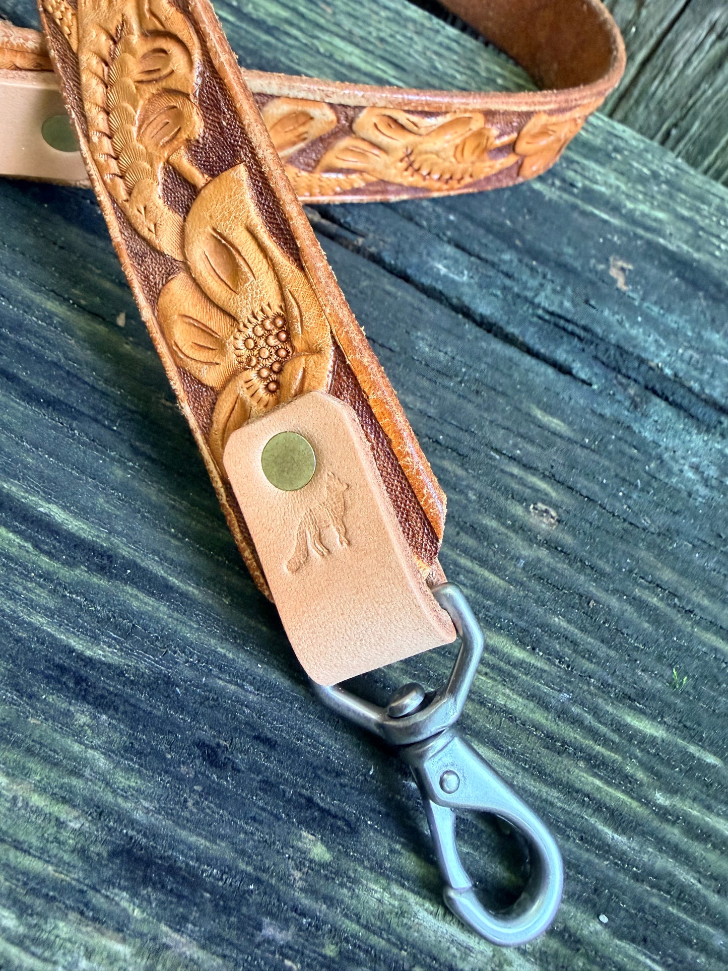 Hand-tooled Leather Shoulder Strap