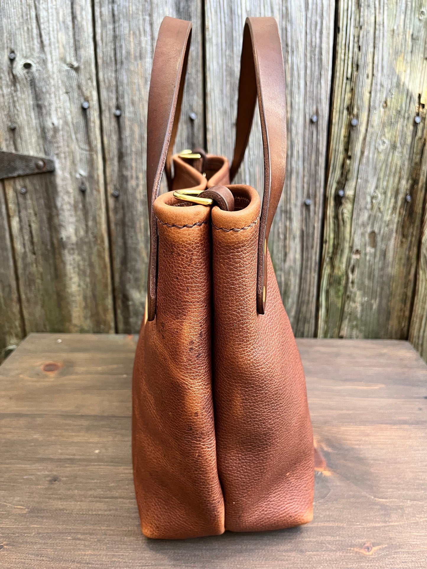 Crissy Grab Bag in Maverick Brown with Walnut Horween Handles