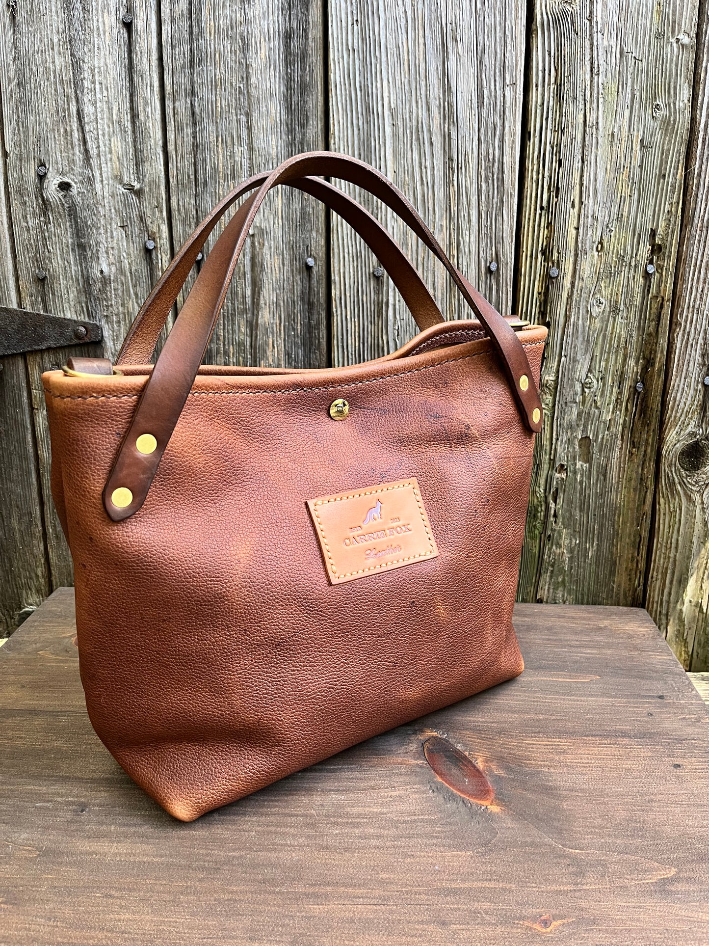 Crissy Grab Bag in Maverick Brown with Walnut Horween Handles