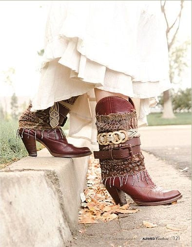 Tapestry Boots, Bohemian Cougar, ALTERED COUTURE, Wearable Art