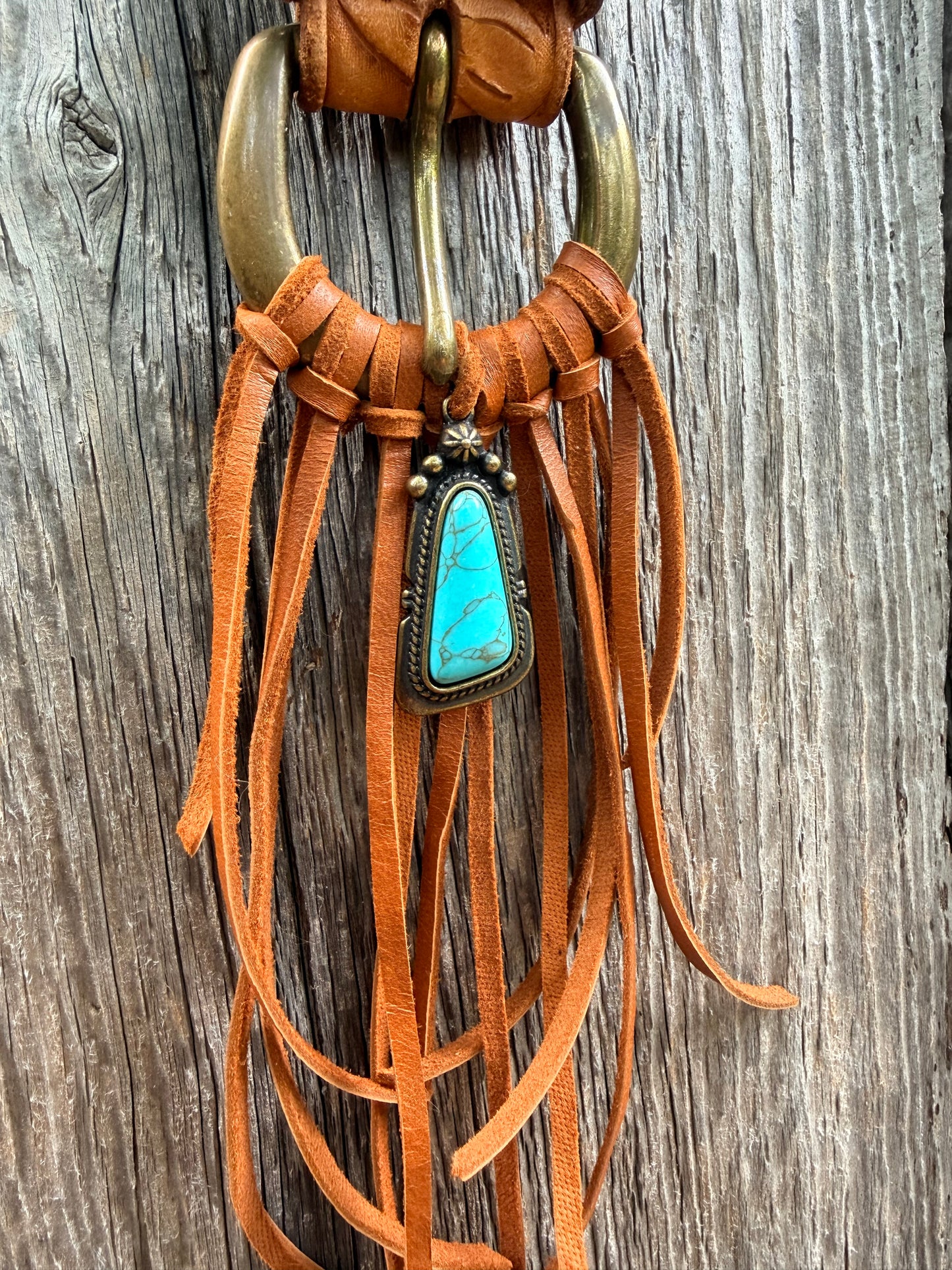 Boot Strap Tassel in Tan Deerskin Leather 12”L