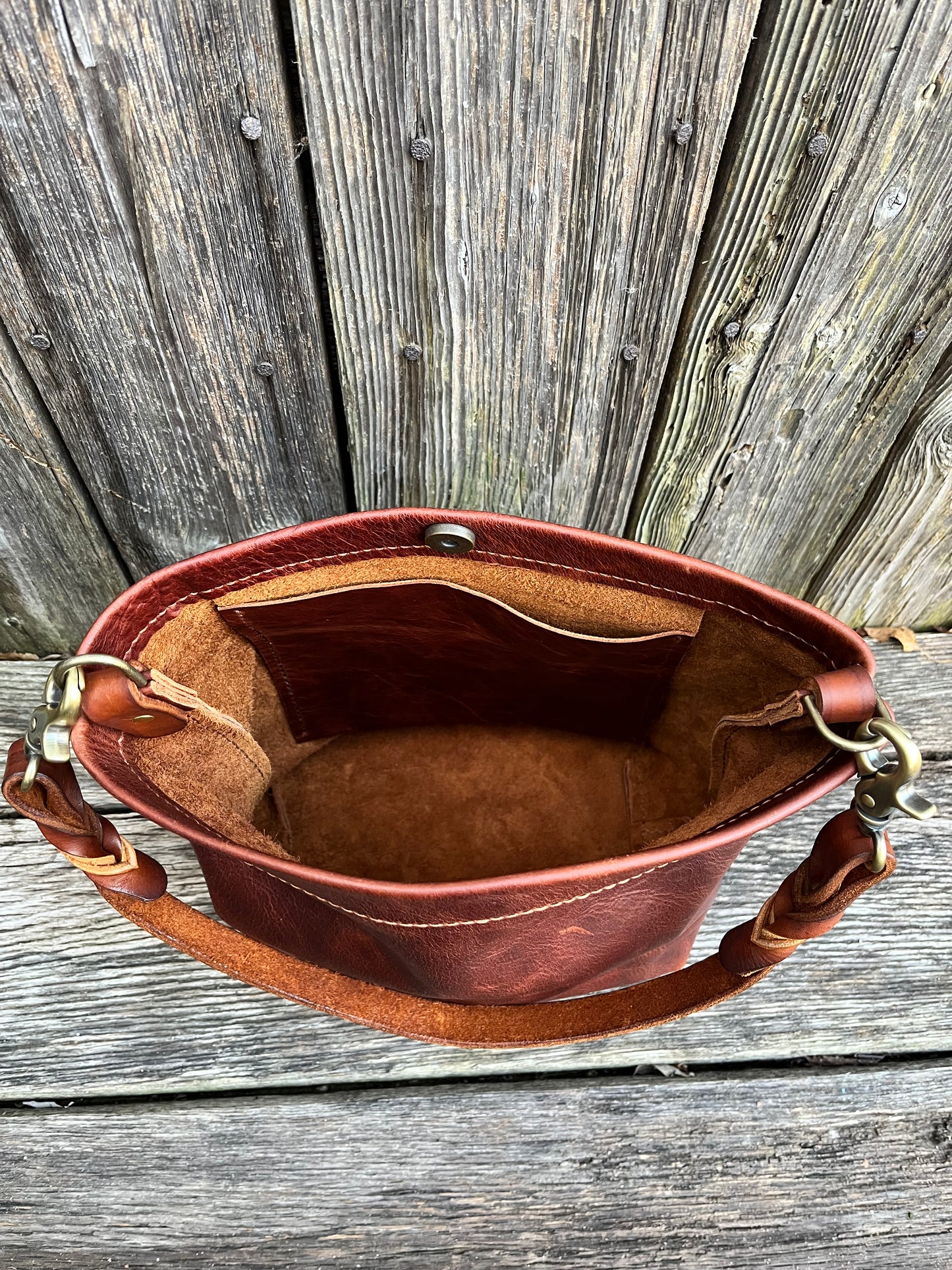 Carrie Hobo in Nutmeg Cowhide with Braided Leather Strap