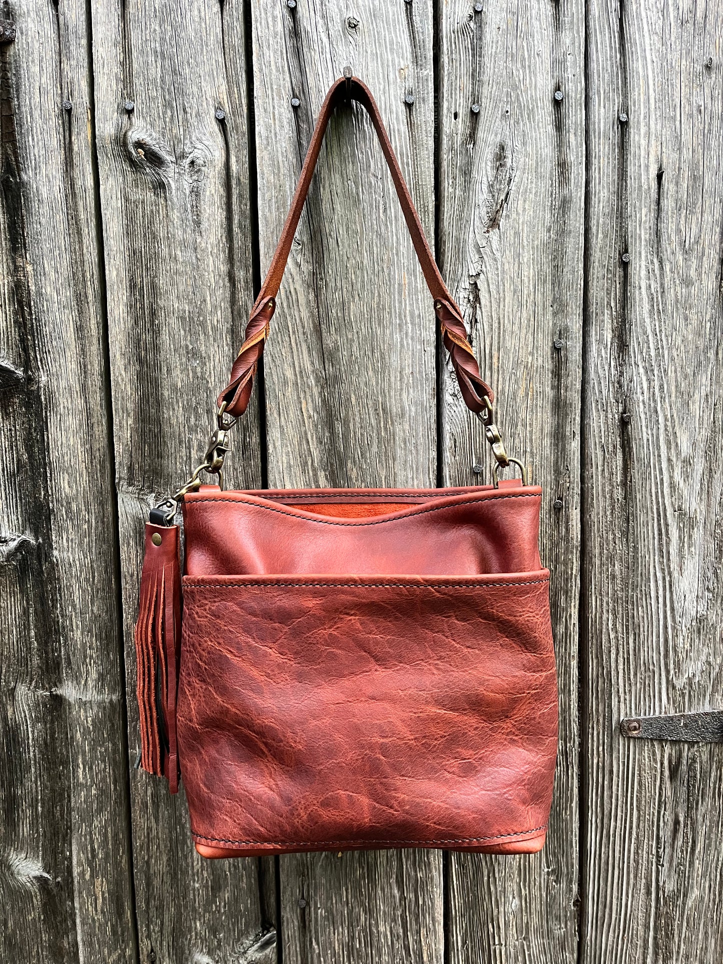 Carrie Panel Pocket Hobo in Cognac
