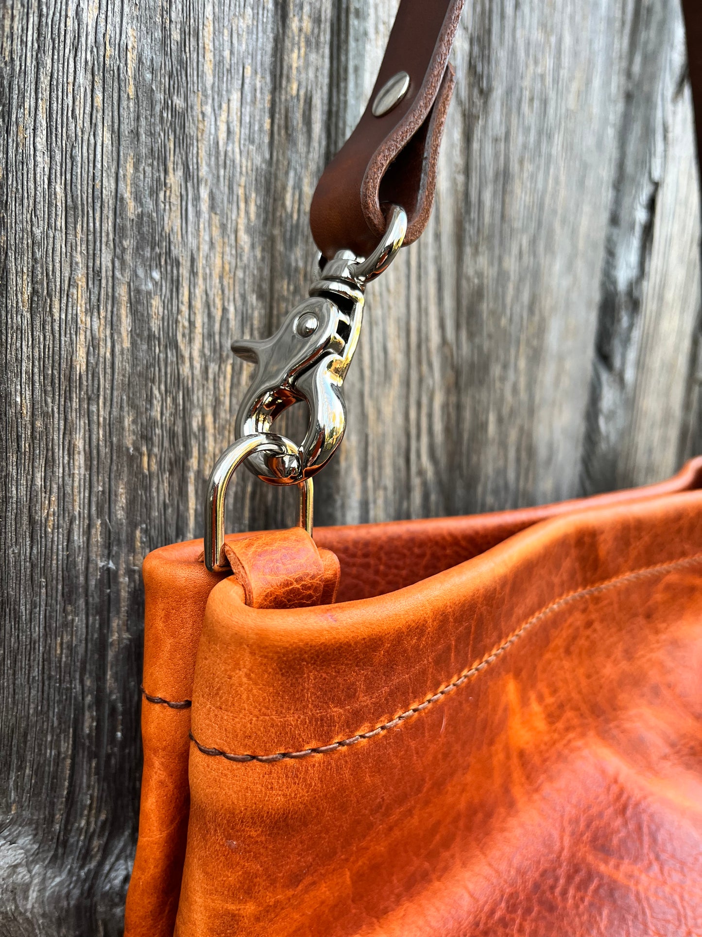 Carrie Hobo in Butternut Bison with Standard Leather Strap
