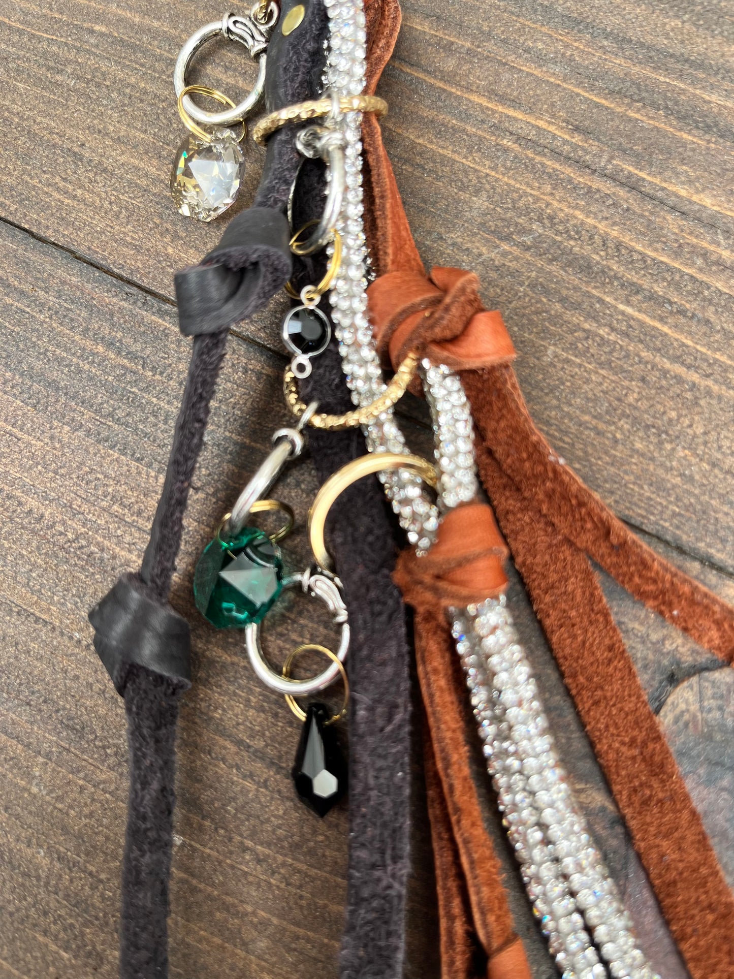 Bohemian Jewel Knotted Leather Tassel