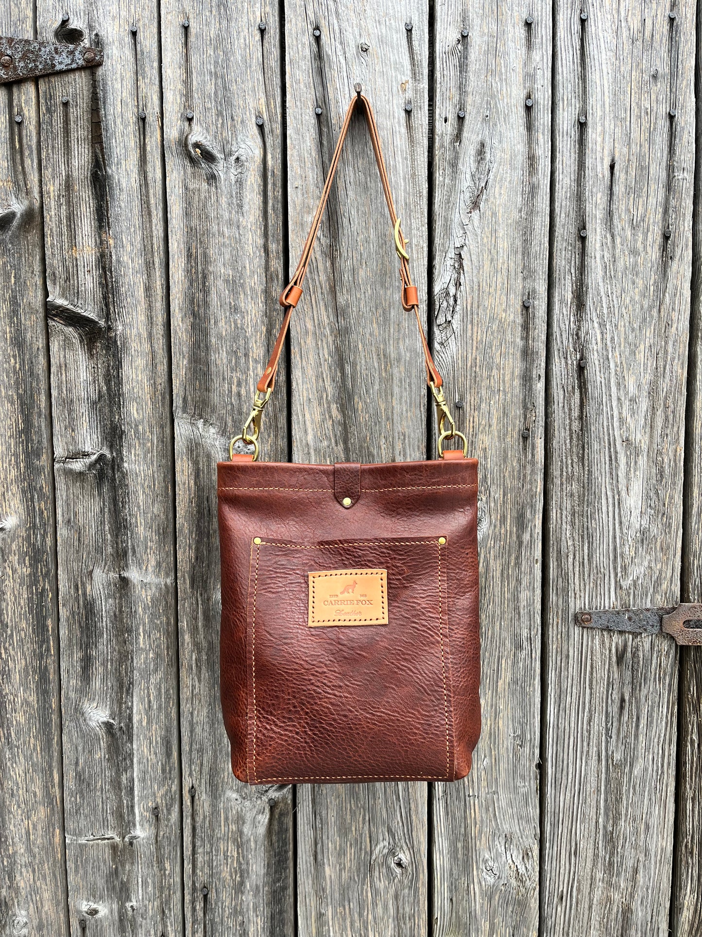 Bonnie Bucket in Maplewood with Adjustable Horween Strap