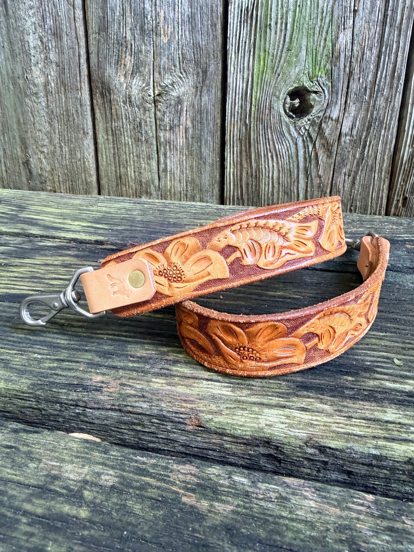 Hand-tooled Leather Shoulder Strap