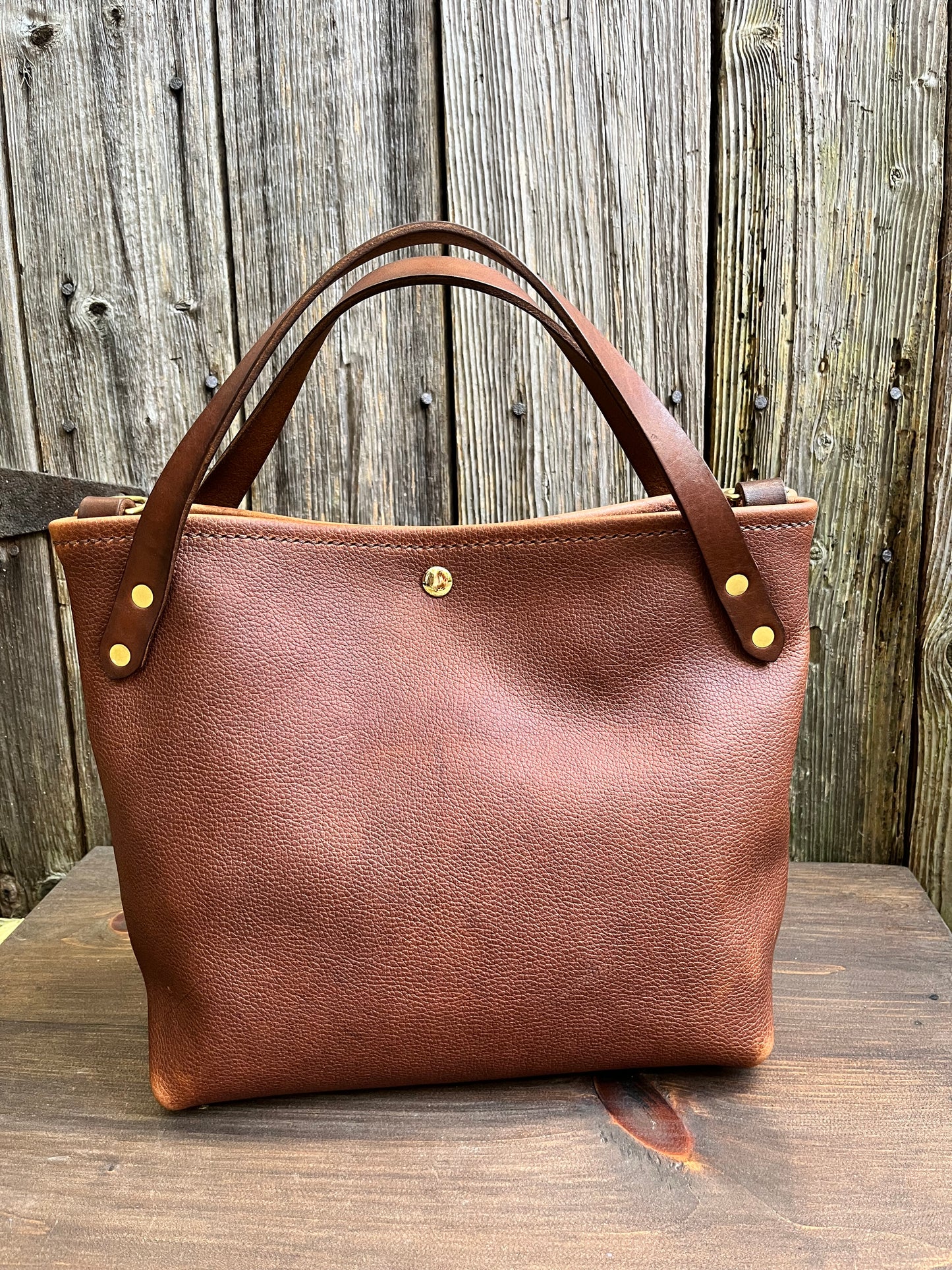 Crissy Grab Bag in Maverick Brown with Walnut Horween Handles