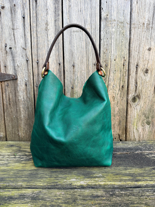 Scout Bucket in Emerald Cowhide