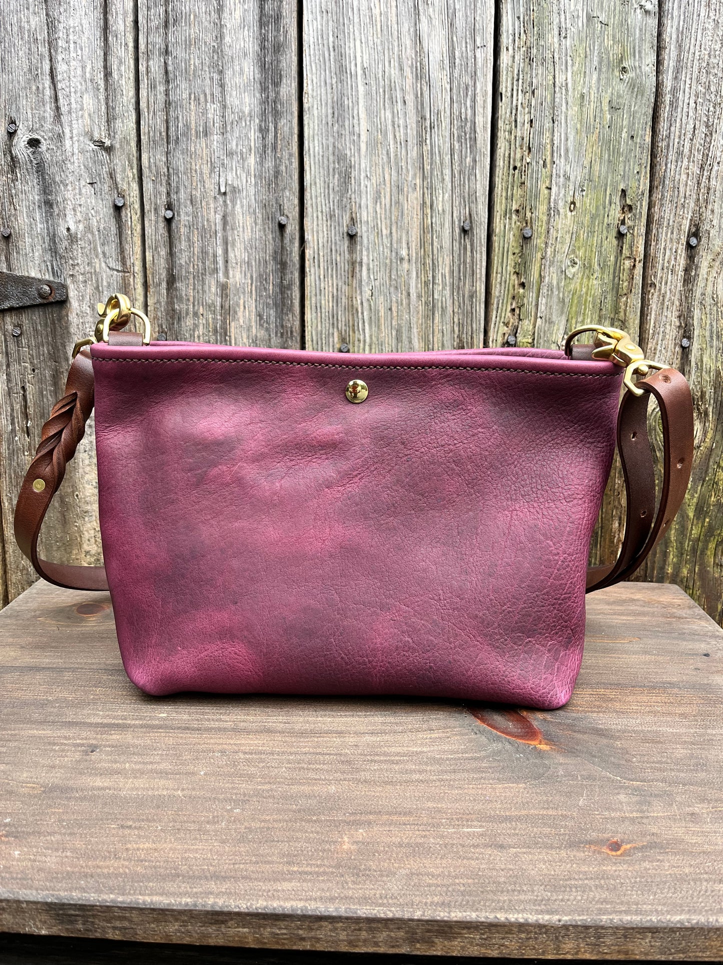 Mini Mimi Convertible Bag in Grape Bison