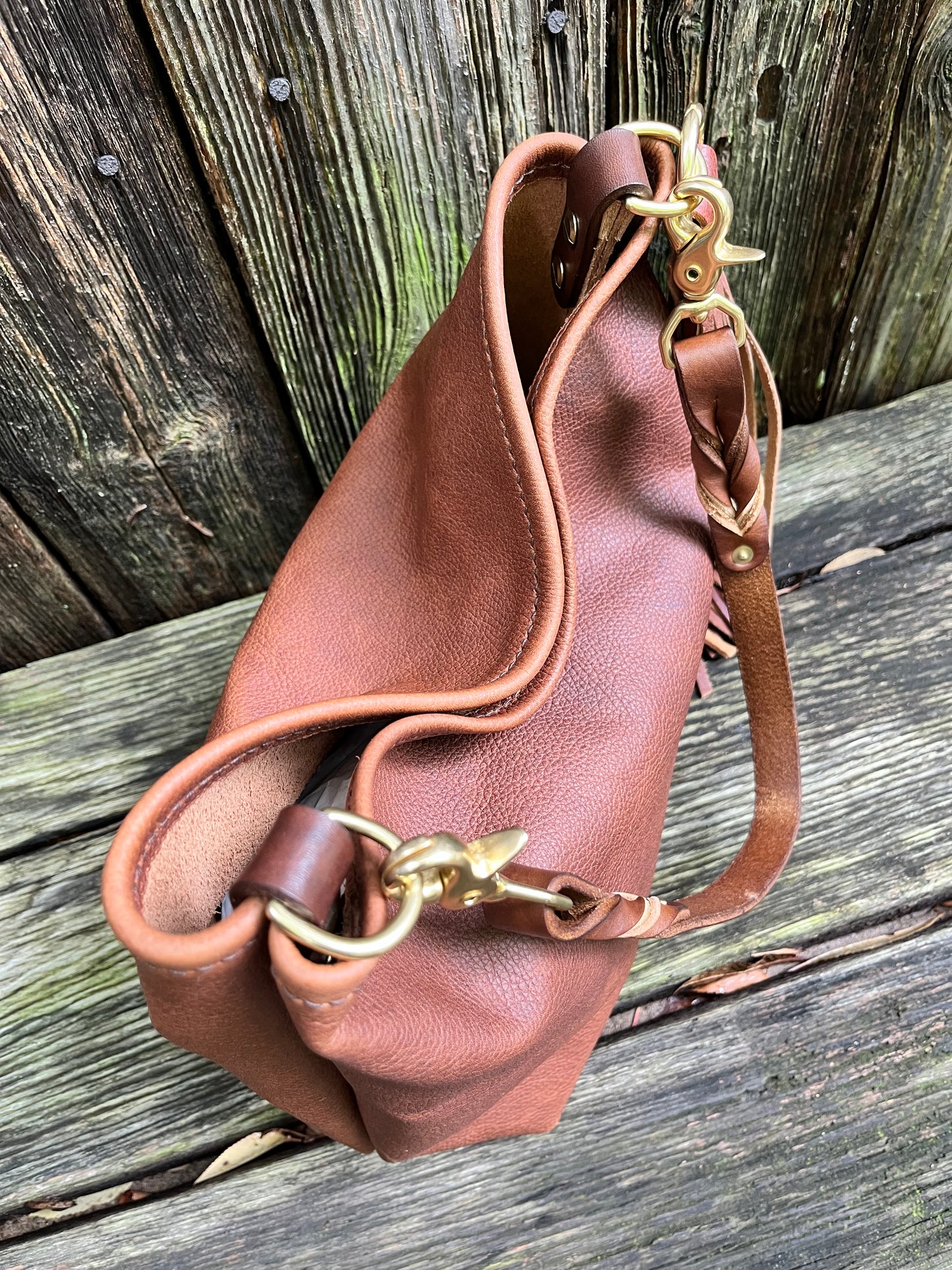 Mimi Slouch Bag in Maverick Brown with Leather Tassel