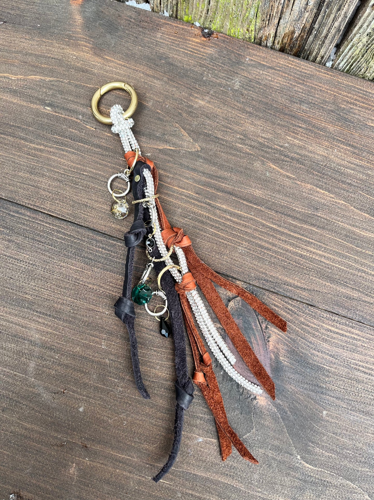 Bohemian Jewel Knotted Leather Tassel