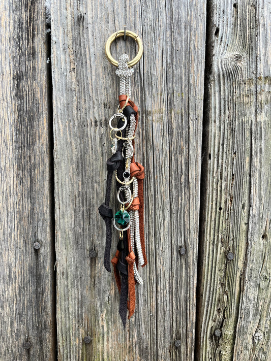 Bohemian Jewel Knotted Leather Tassel