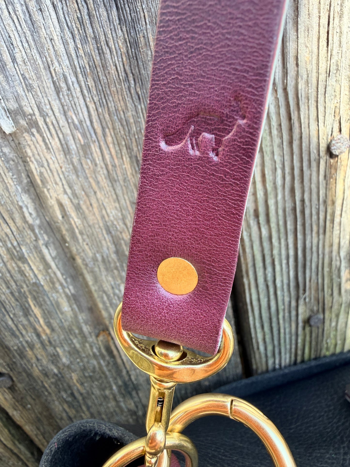 SoHo Handbag in Horween Black Leather with Deep Plum Accents - CUSTOM for Vanessa